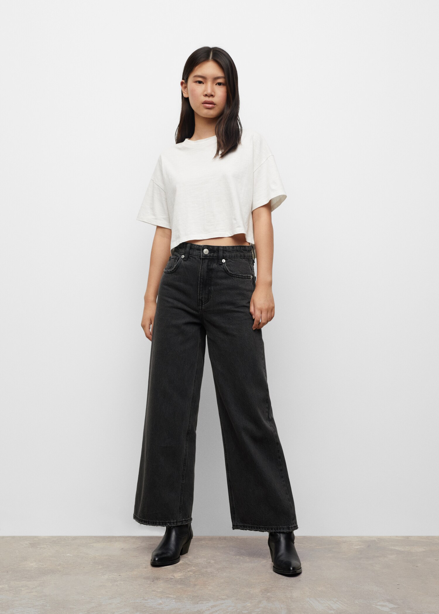 Džíny culottes s roztřepeným spodním lemem - Detail zboží 3