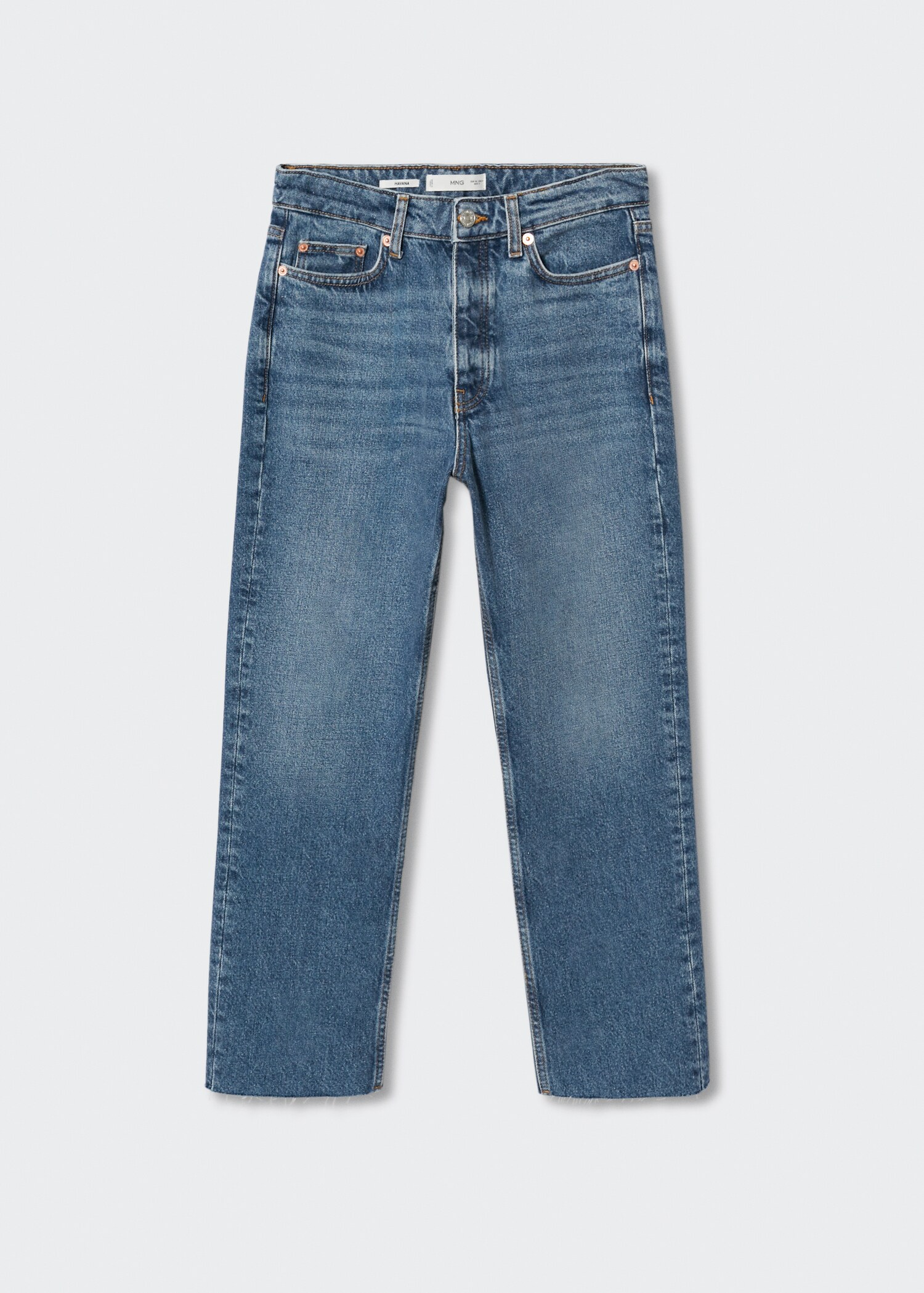 High-waist cropped straight jeans - Article without model