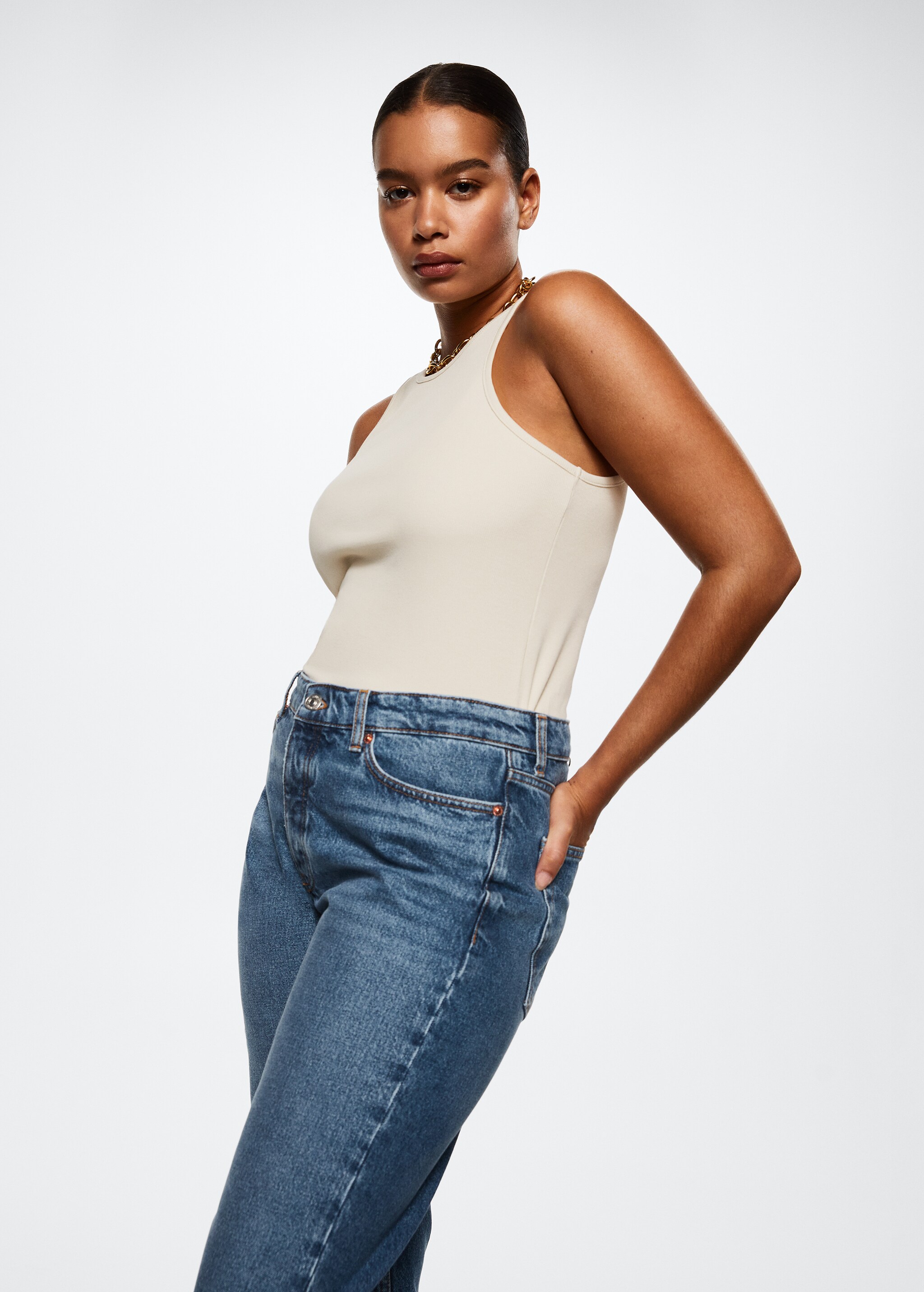 High-waist cropped straight jeans - Details of the article 4