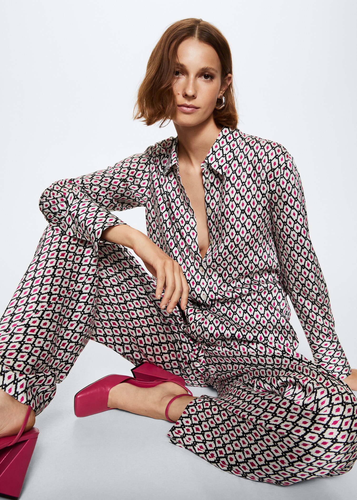 Printed palazzo trousers - Details of the article 2
