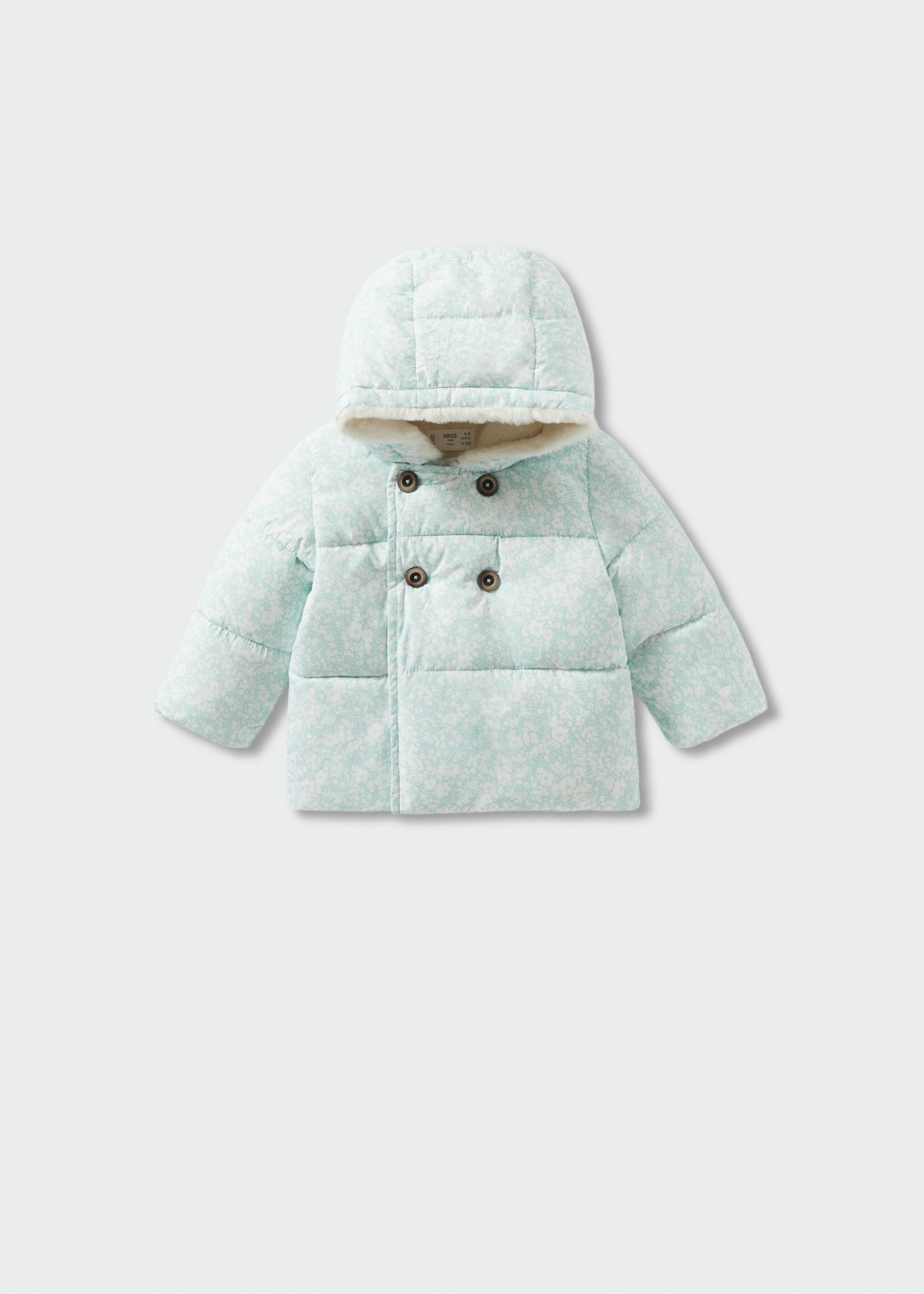 Fur-effect quilted coat - Article without model