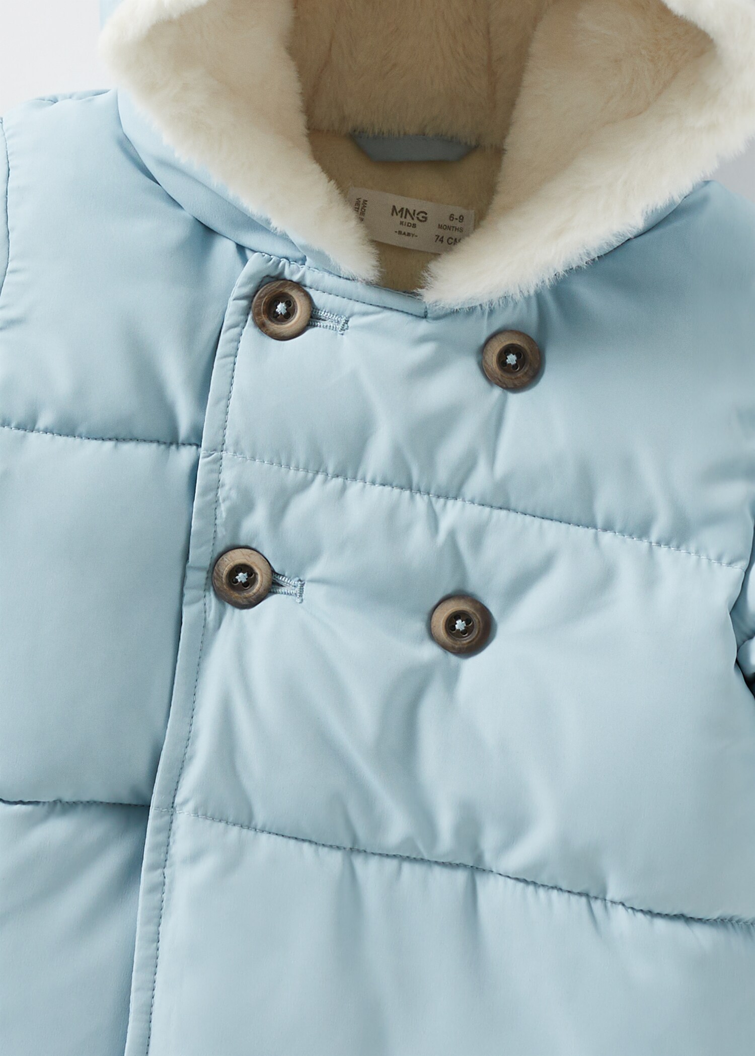 Fur-effect quilted coat - Details of the article 8