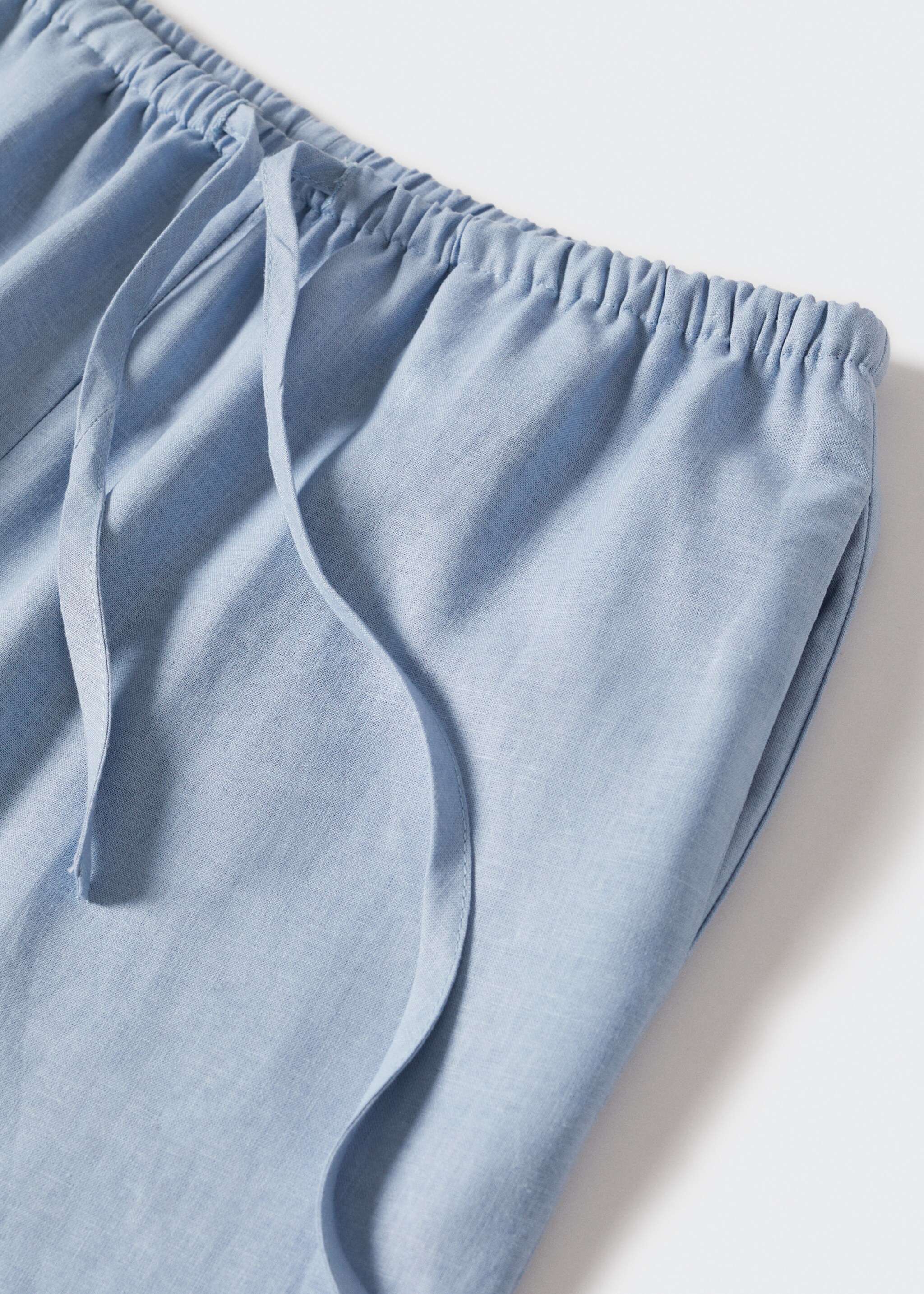 Linen pajama pants - Details of the article 8, Blue. Ref: 37074006-00.