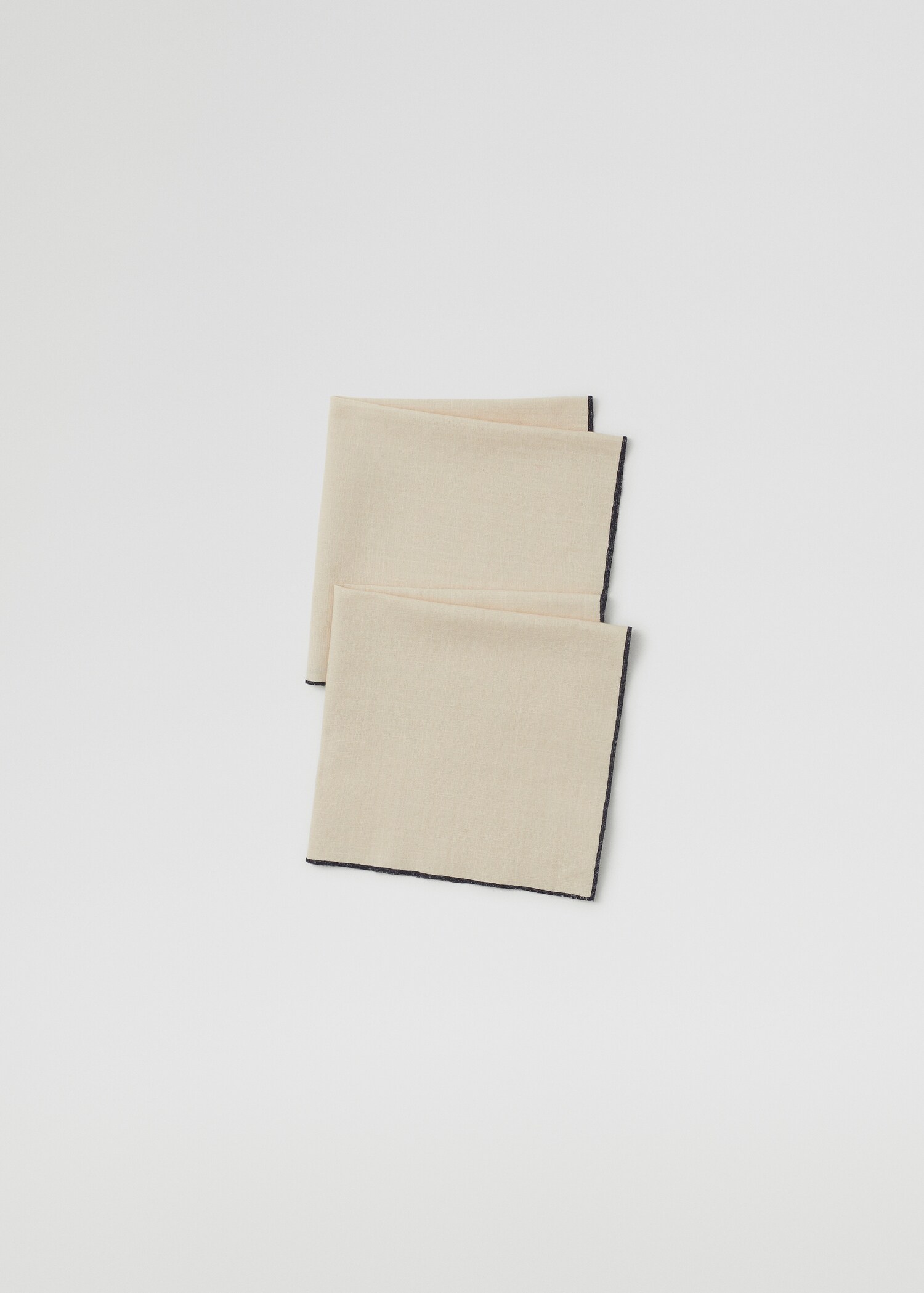 Lot de 2 serviettes de table  100 % coton bio   - Plan moyen