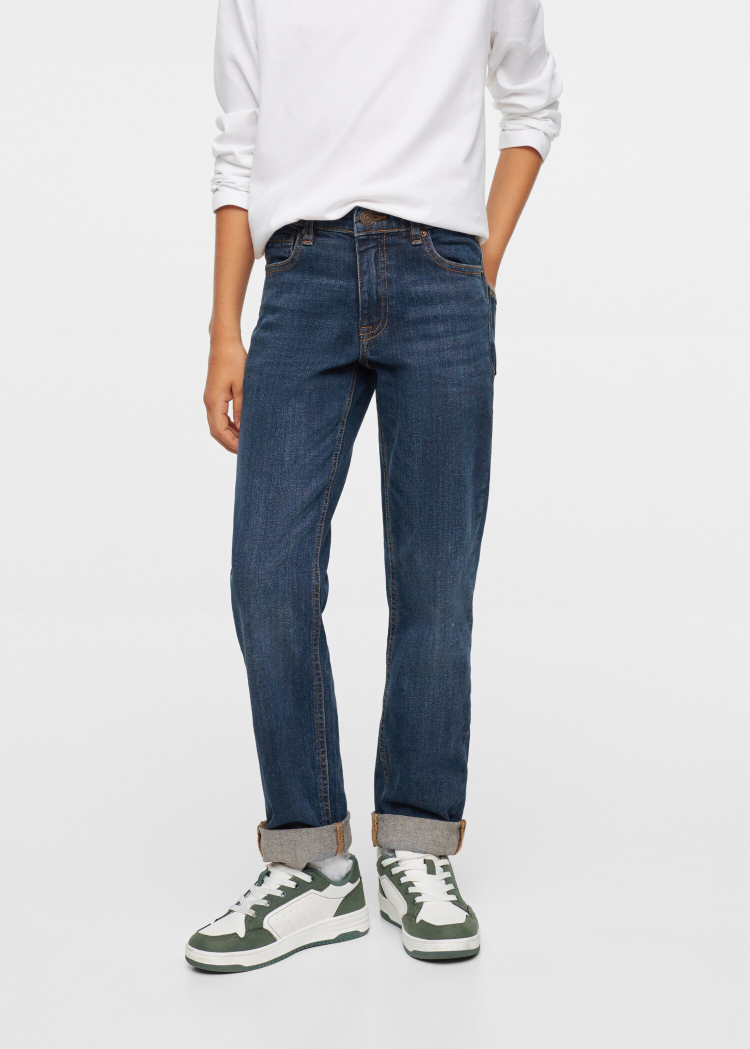 Regular jeans with turn-up hem  - Details of the article 1