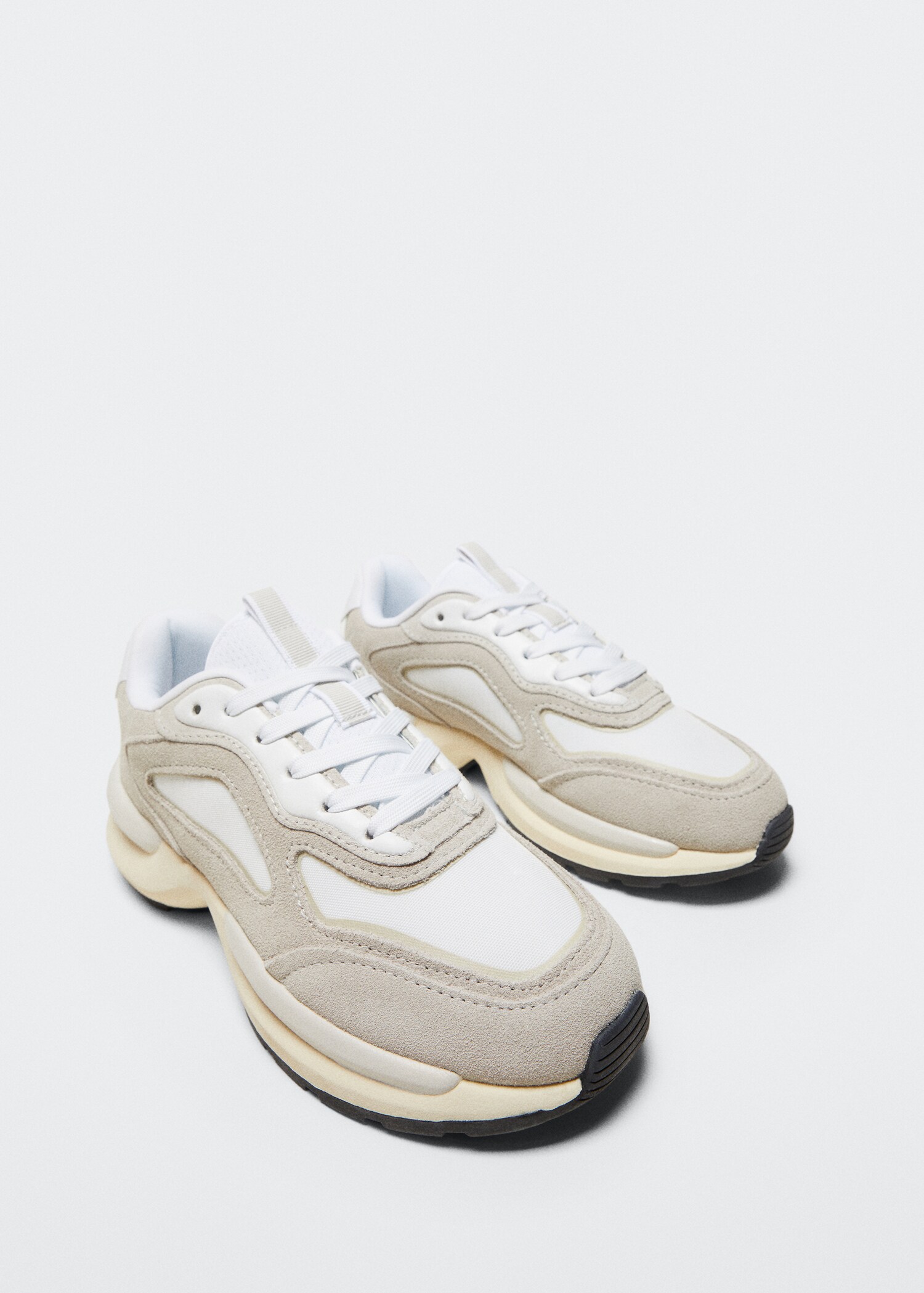 Kombinierte Wildleder-Sneakers - Mittlere Ansicht