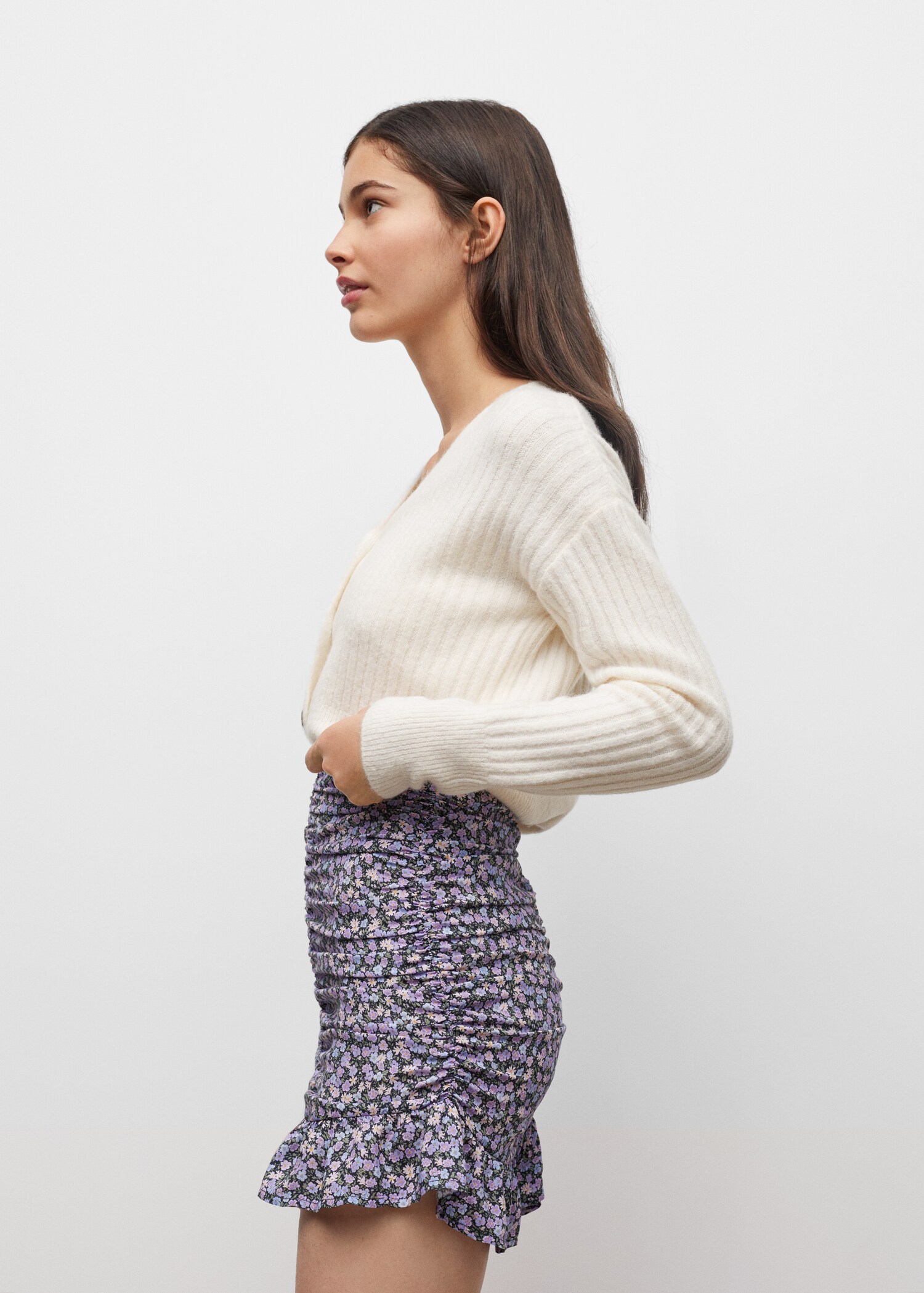 Ruffle flower print miniskirt - Details of the article 2