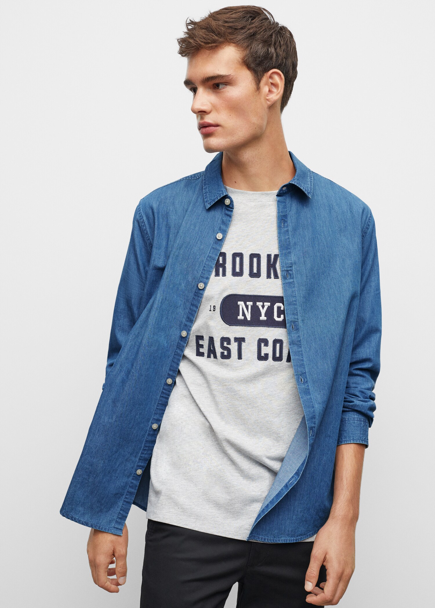 Cotton denim shirt - Details of the article 2