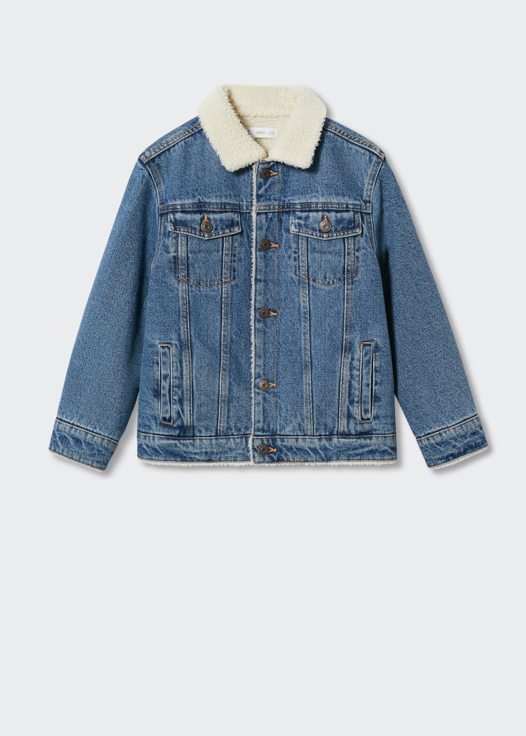 Faux shearling-lined denim jacket - Article without model