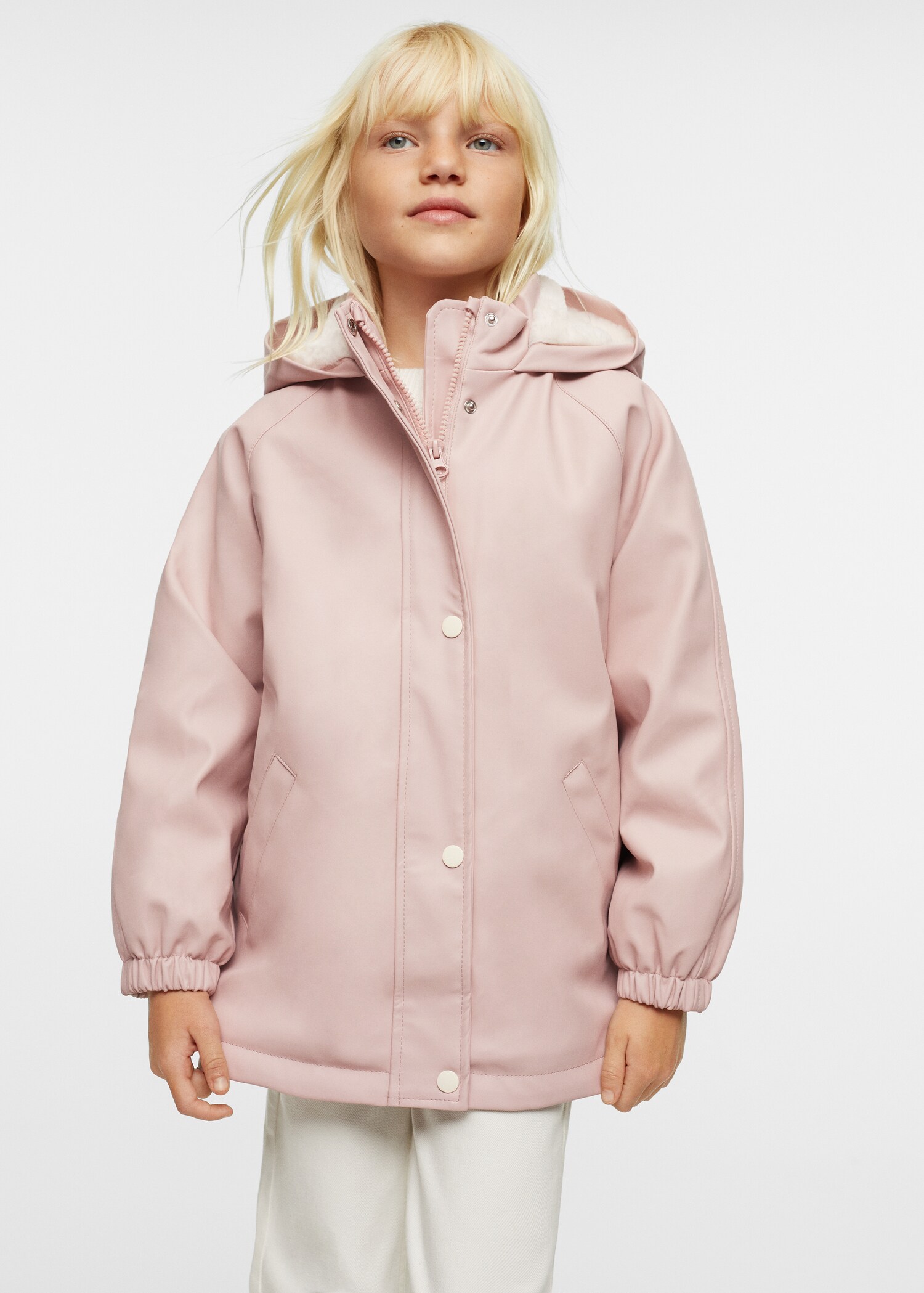 Hooded water-repellent coat - Medium plane