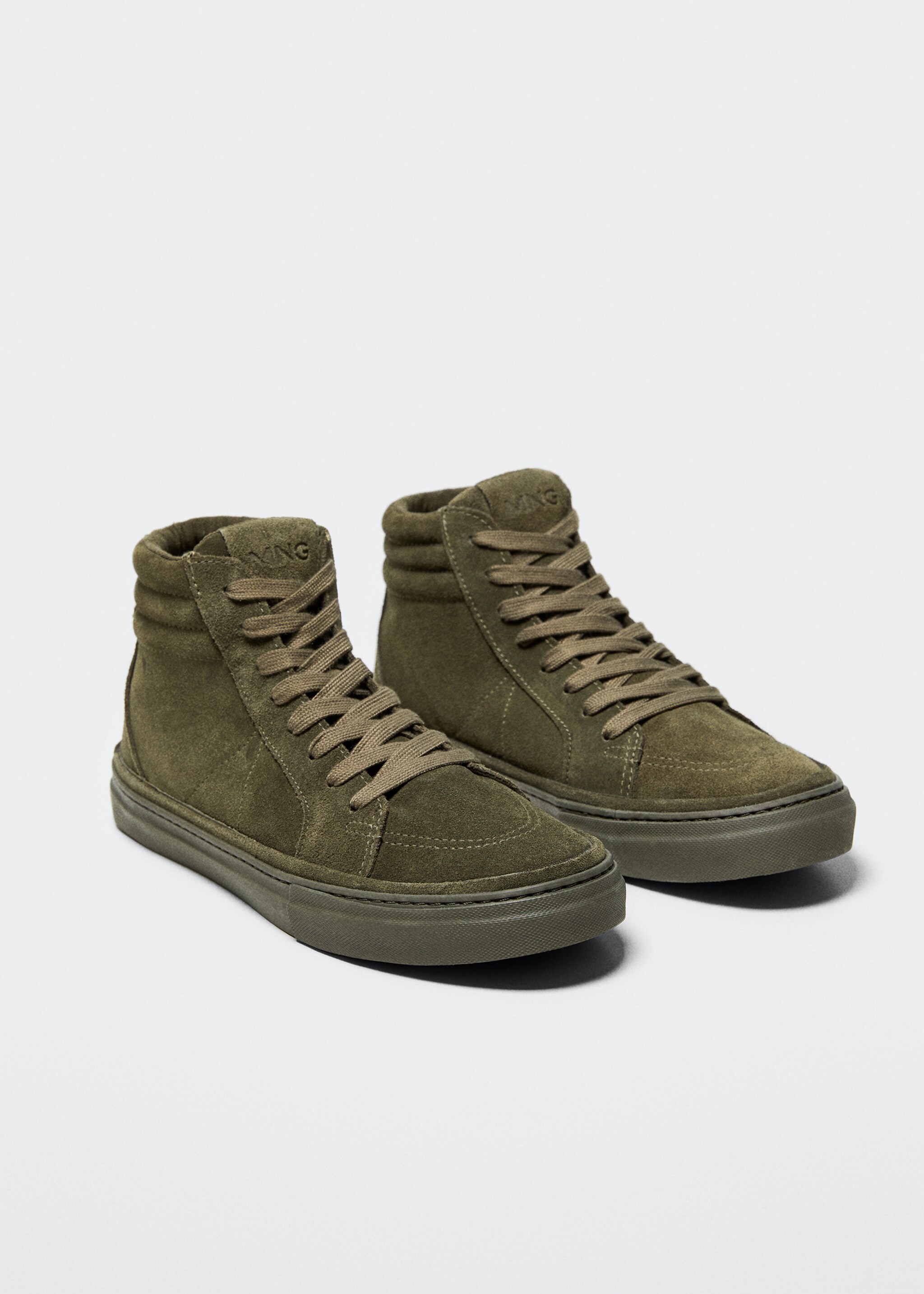 Ankle boot leather trainers - Medium plane, Khaki. Ref: 37075139-00.
