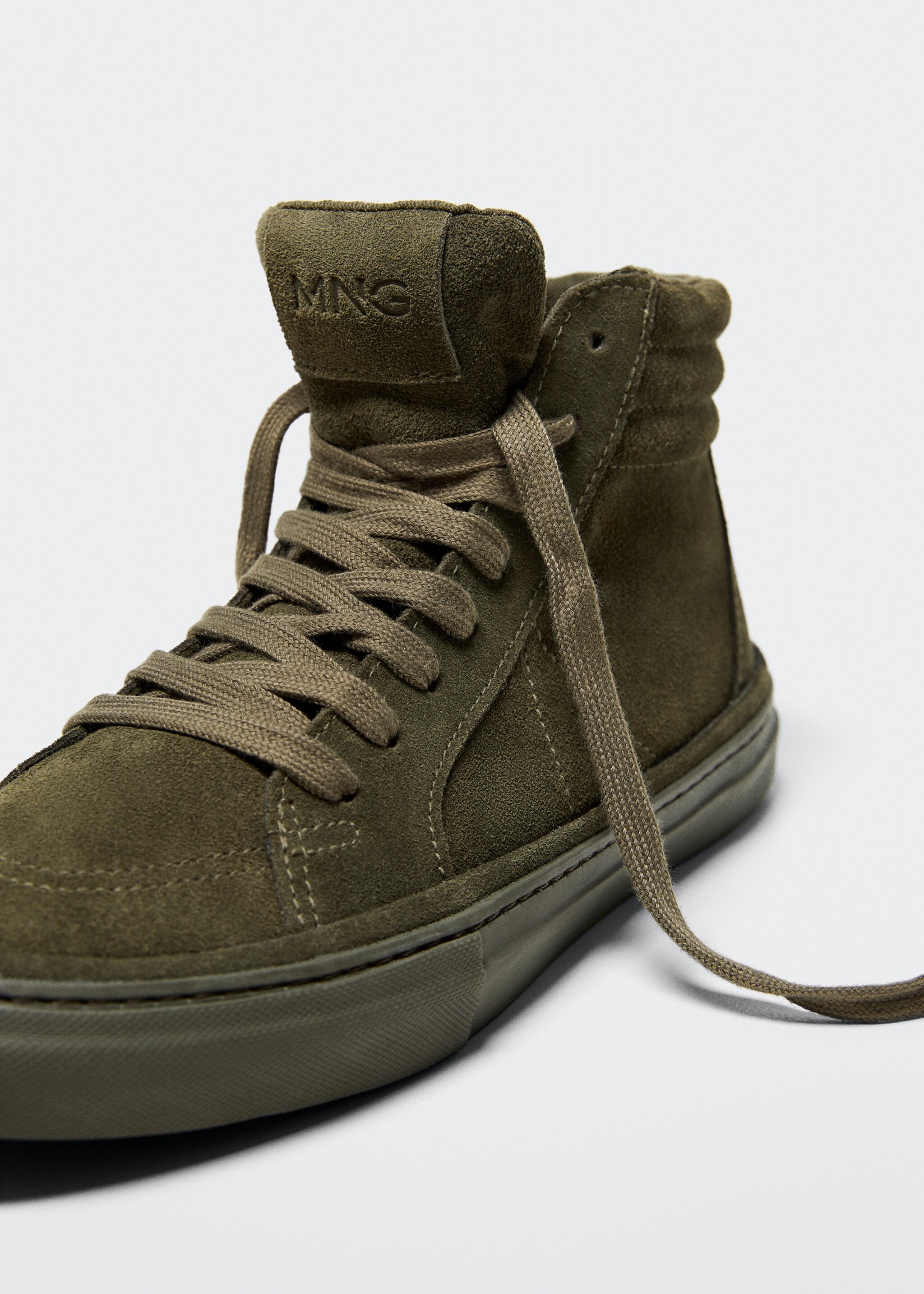 Ankle boot leather trainers - Details of the article 2, Khaki. Ref: 37075139-00.