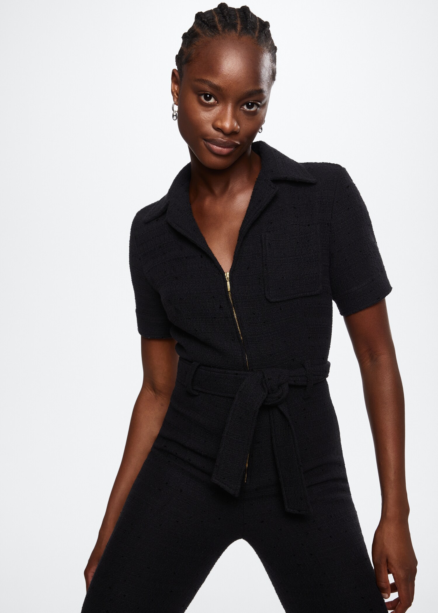 Combinaison tweed manches courtes - Plan moyen