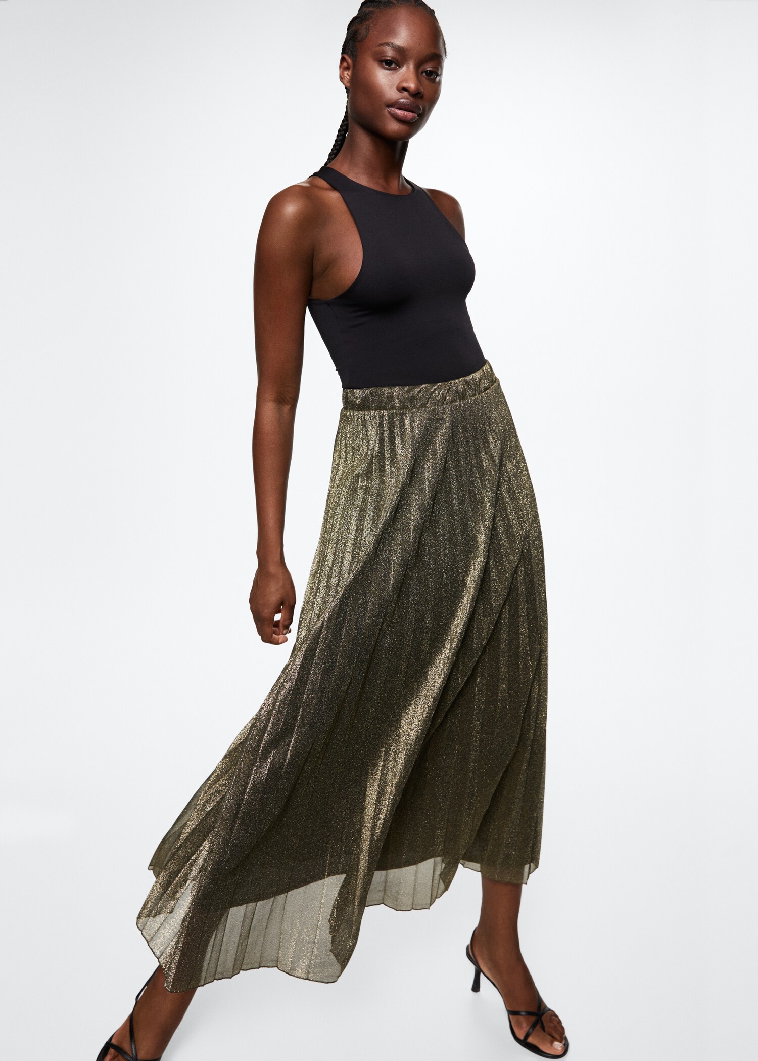Shiny pleated skirt - Details of the article 2