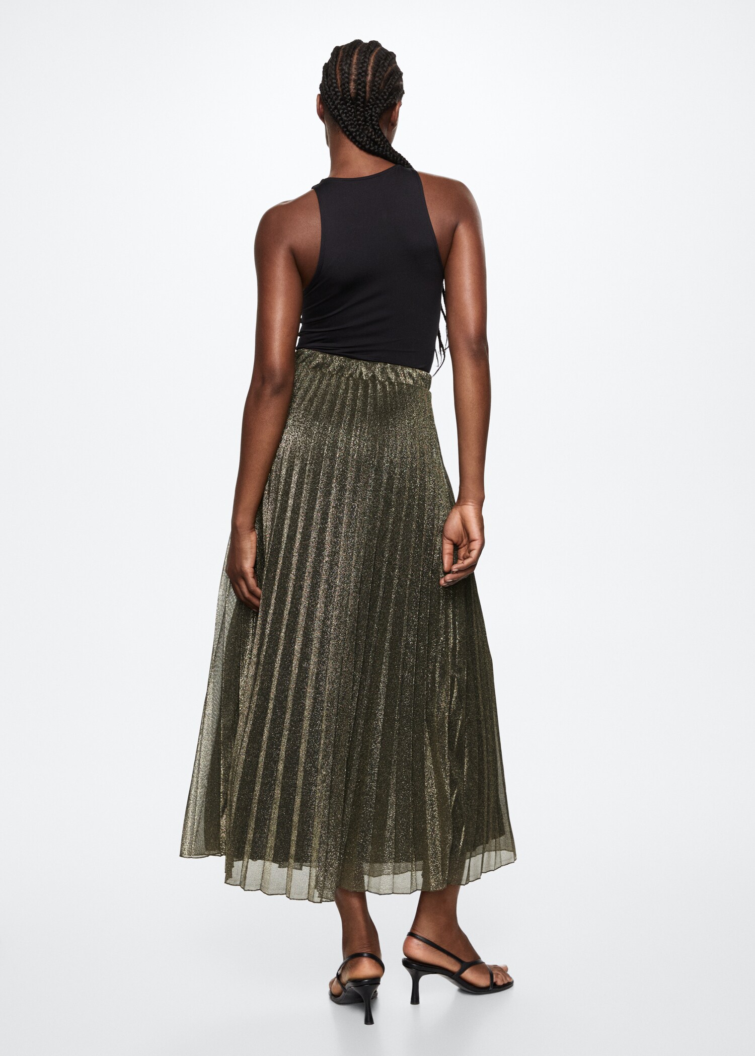 Shiny pleated skirt - Reverse of the article
