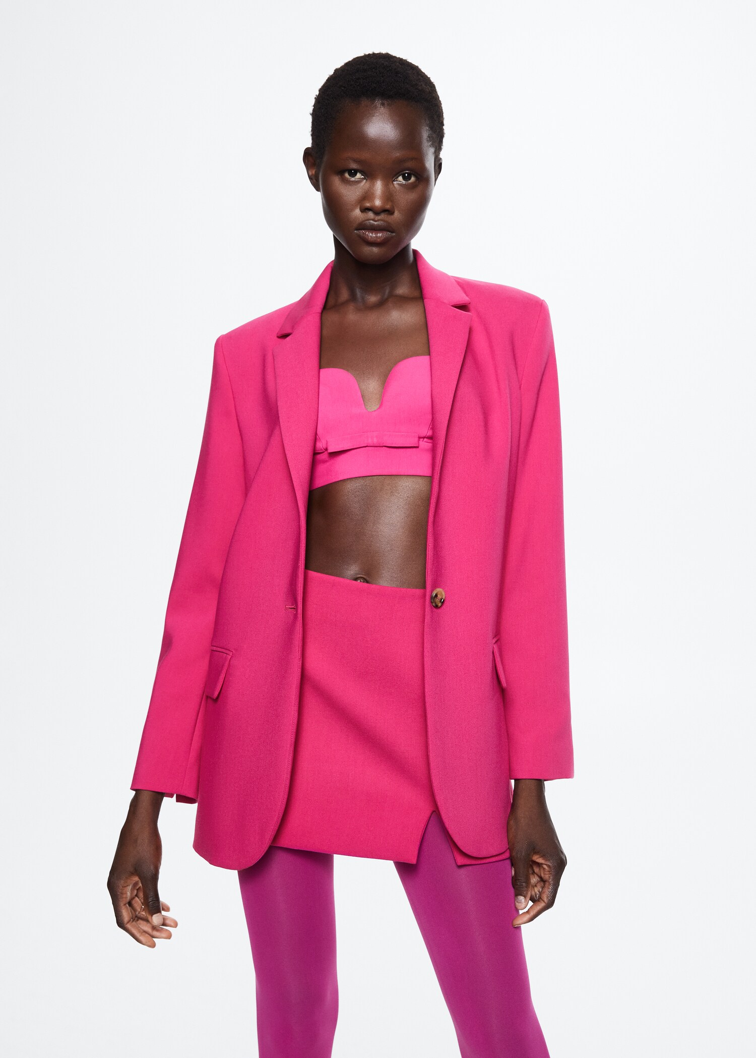 Peak lapel suit blazer - Medium plane