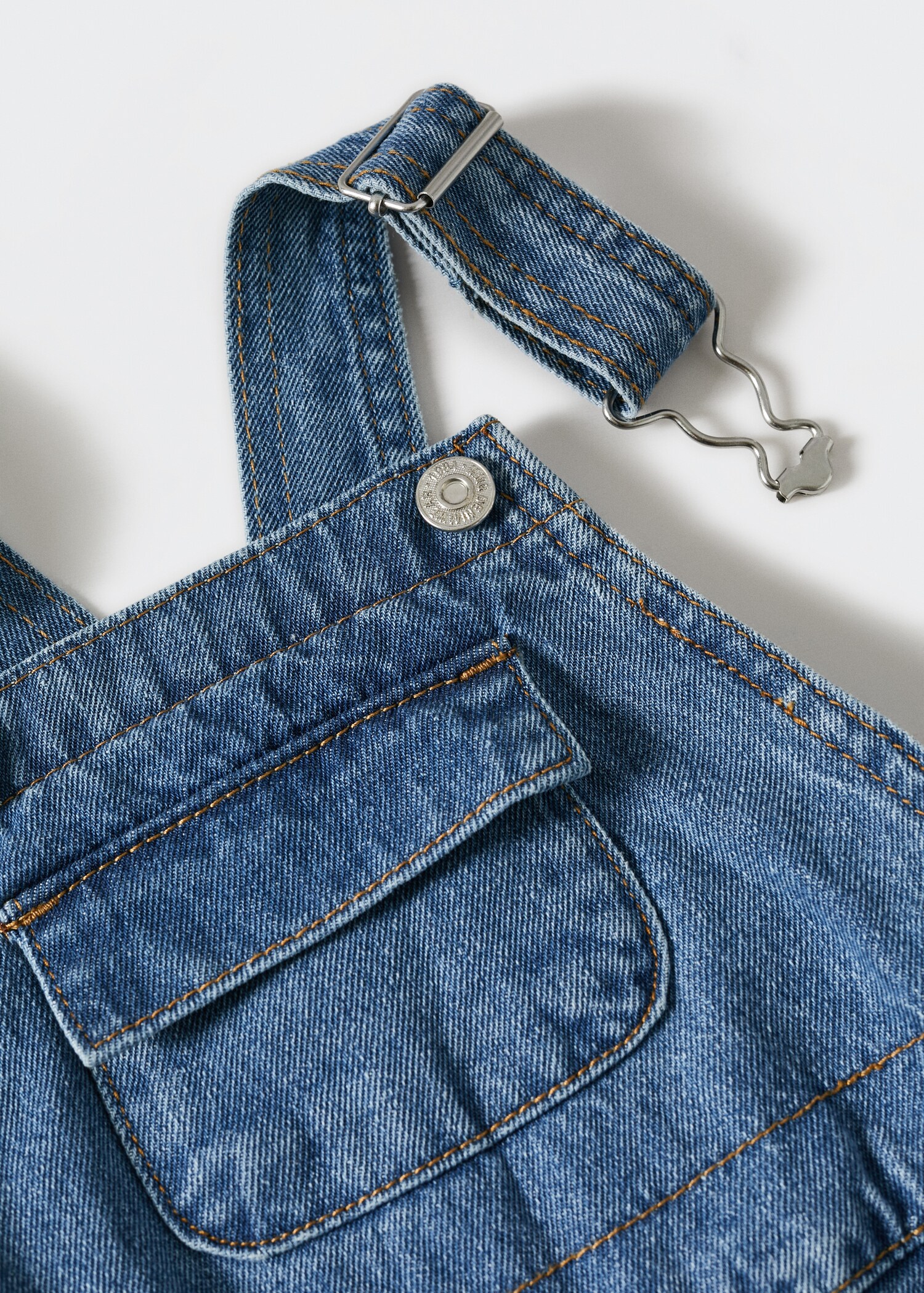 Lined denim dungarees - Details of the article 8