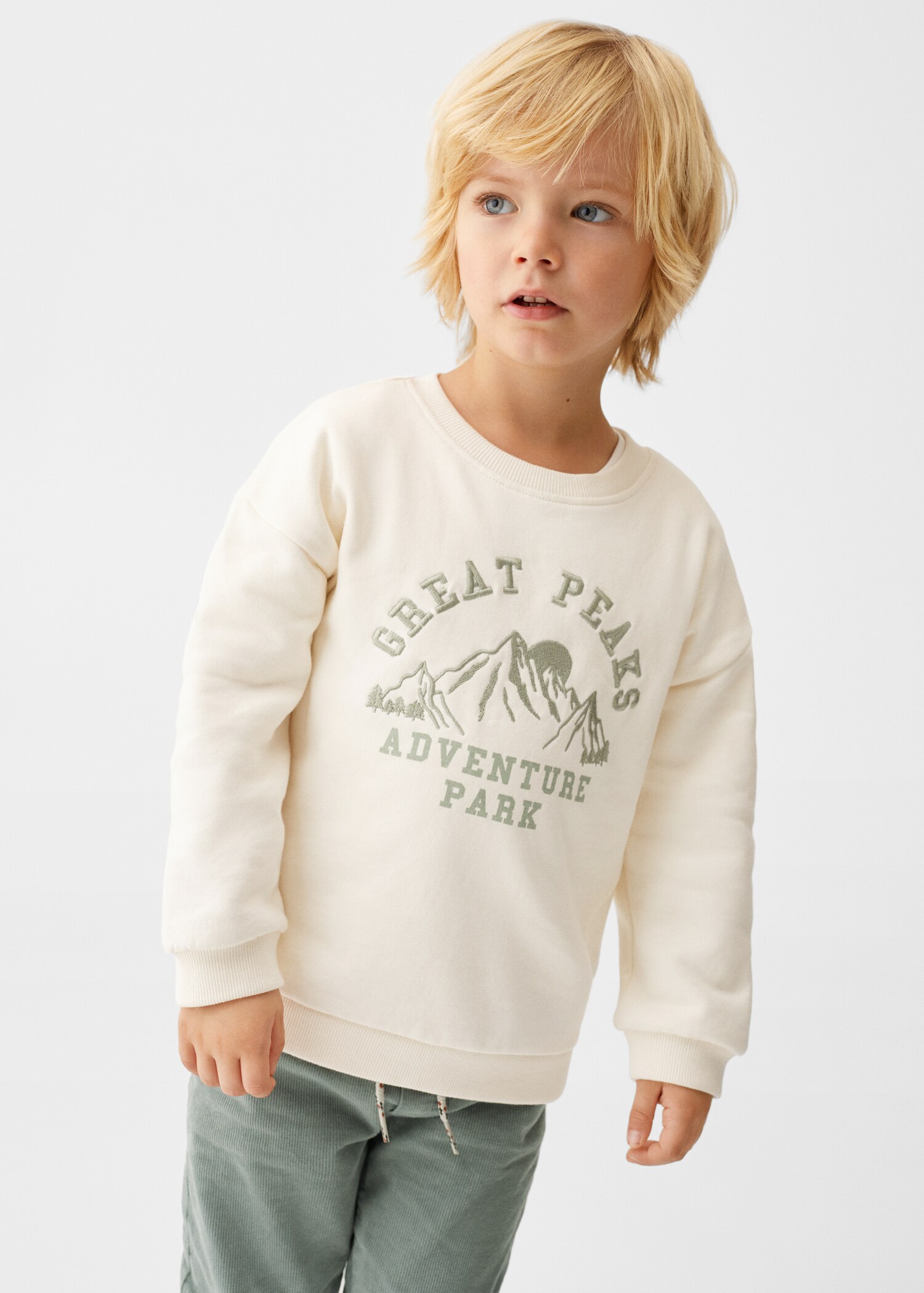 Bedrukt sweatshirt met borduursel - Middenvlak