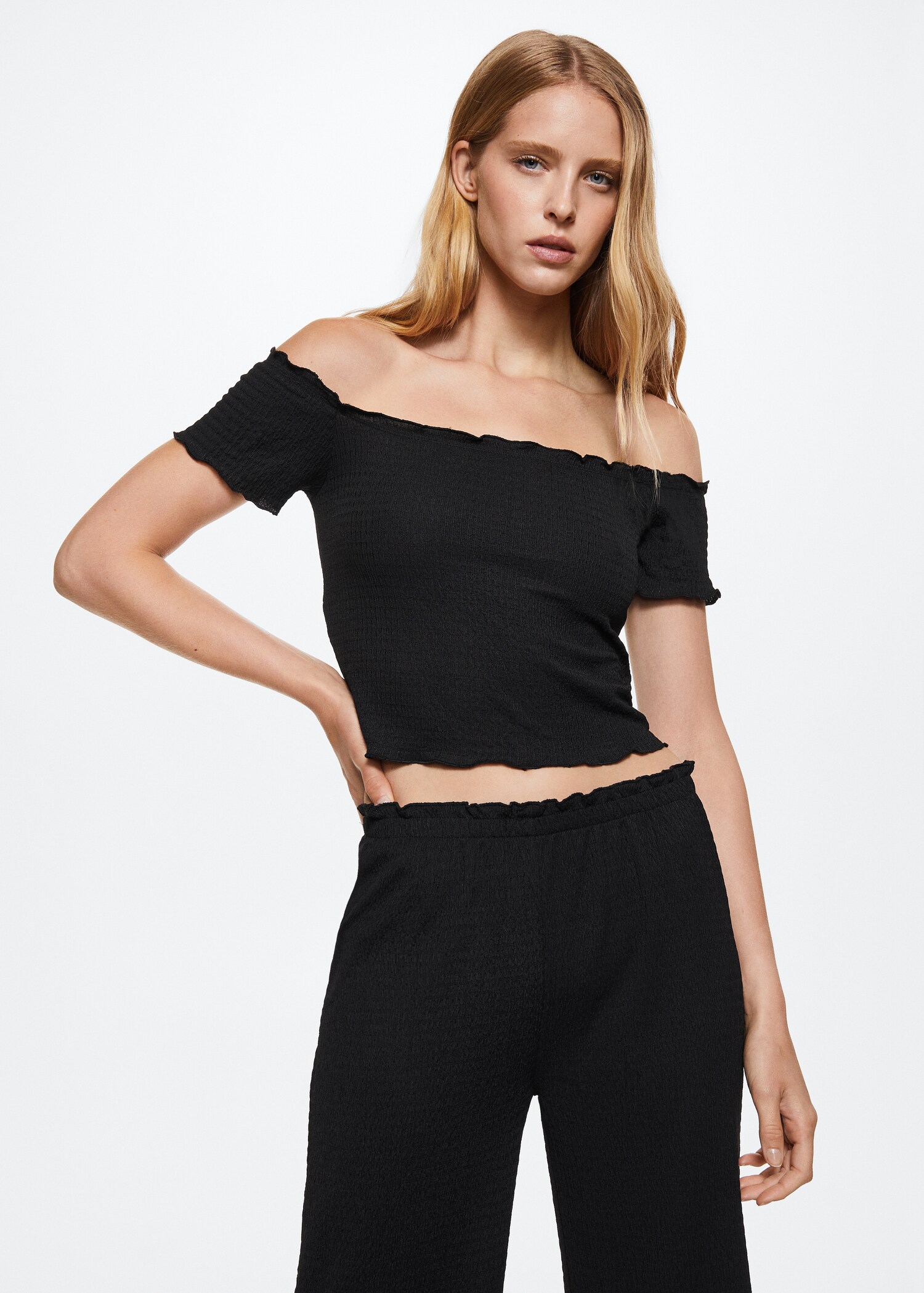 Textured flowy pants - Medium plane
