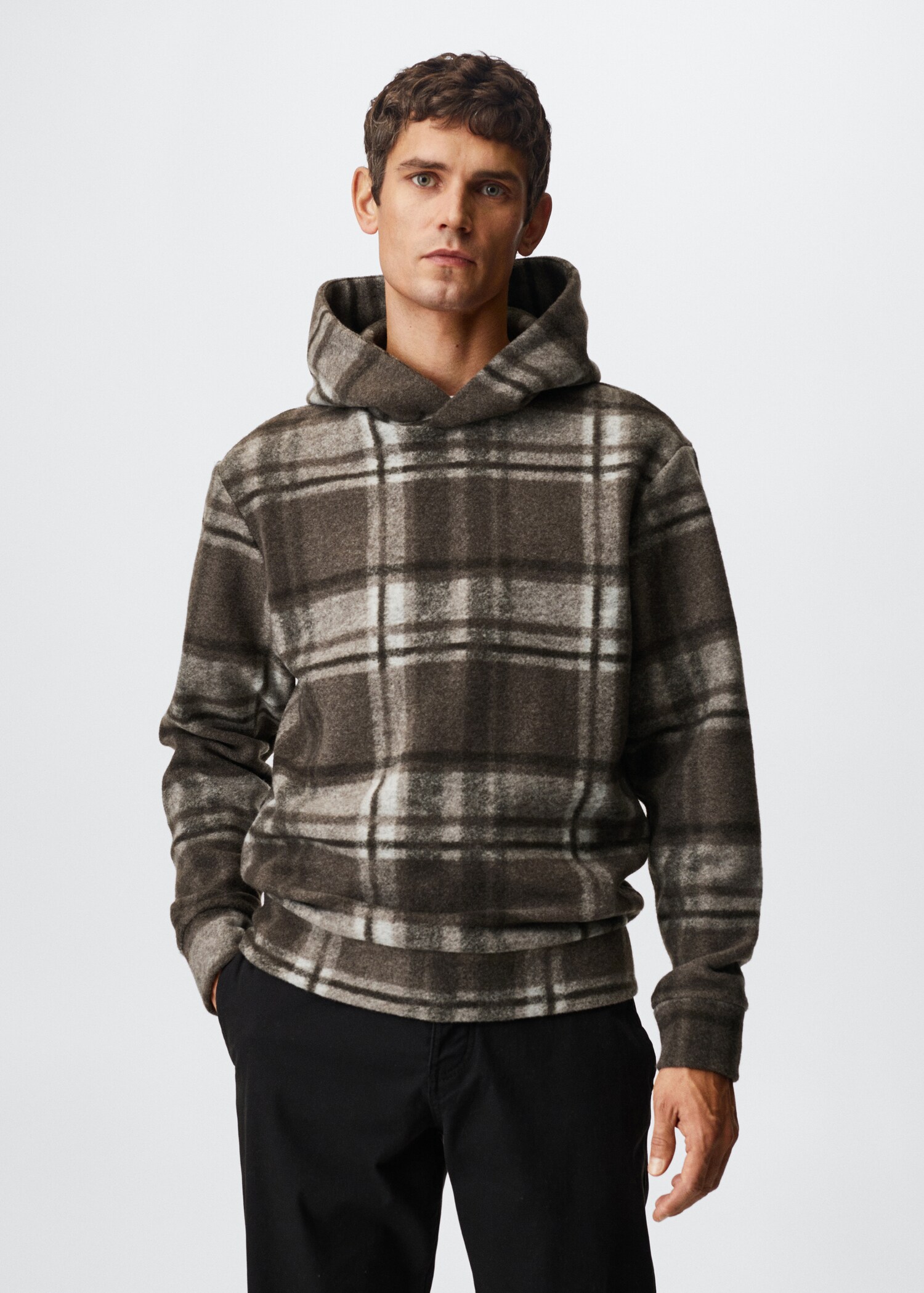 Textured check sweatshirt - Medium plane