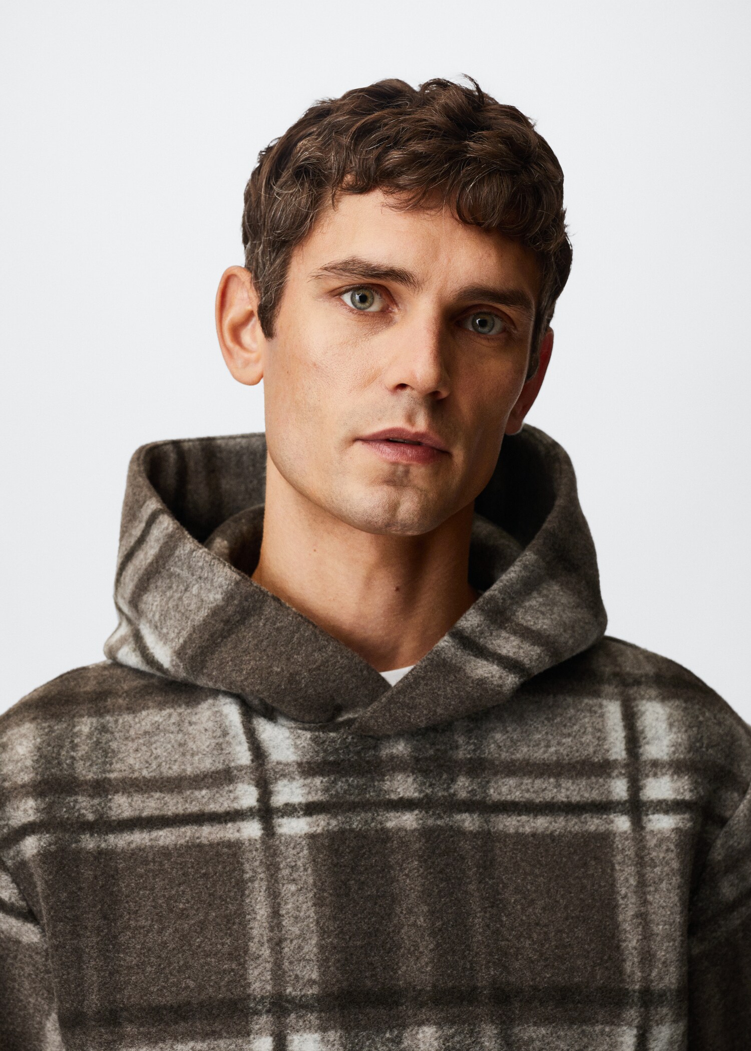 Textured check sweatshirt - Details of the article 1