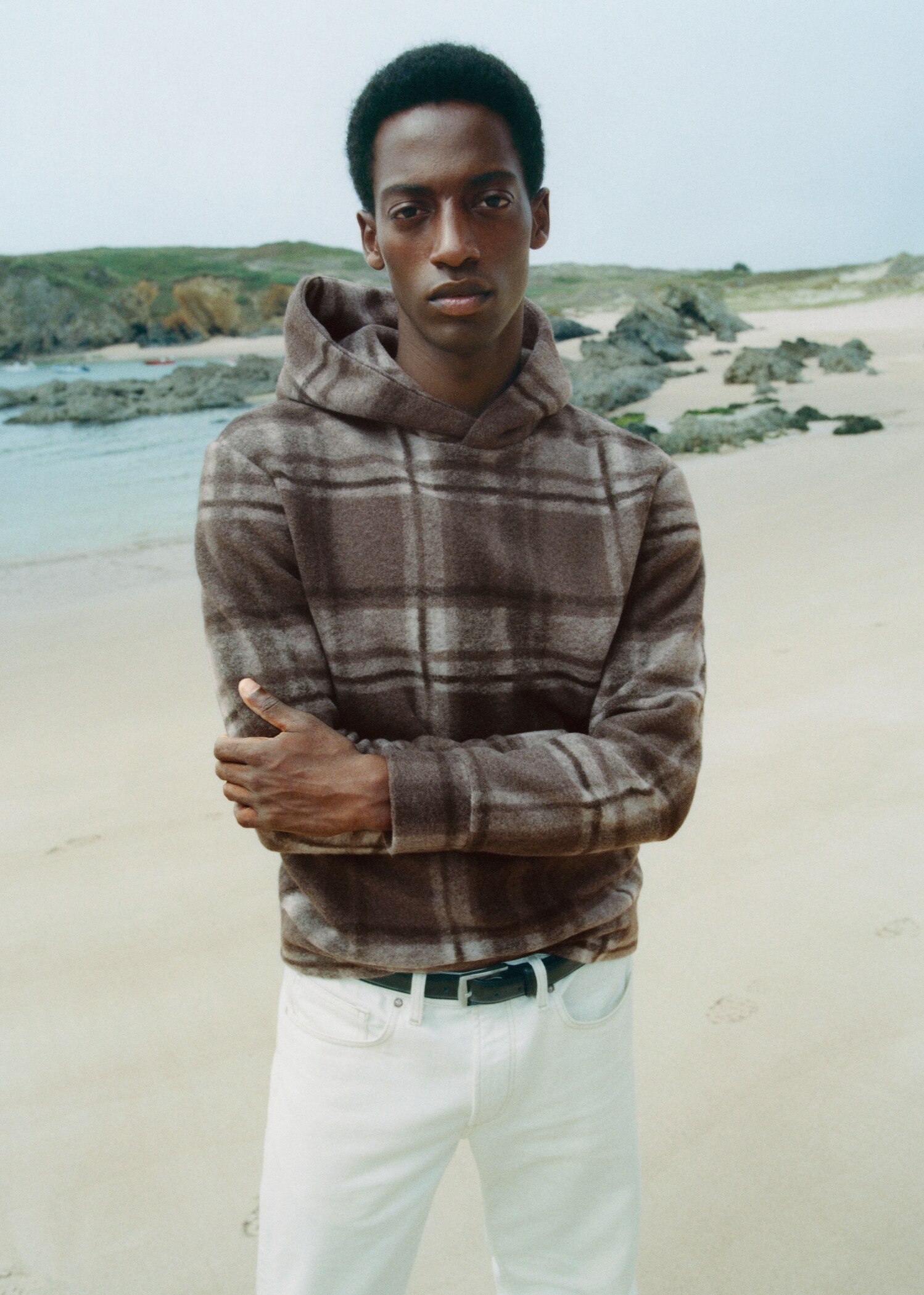Textured check sweatshirt - Details of the article 5