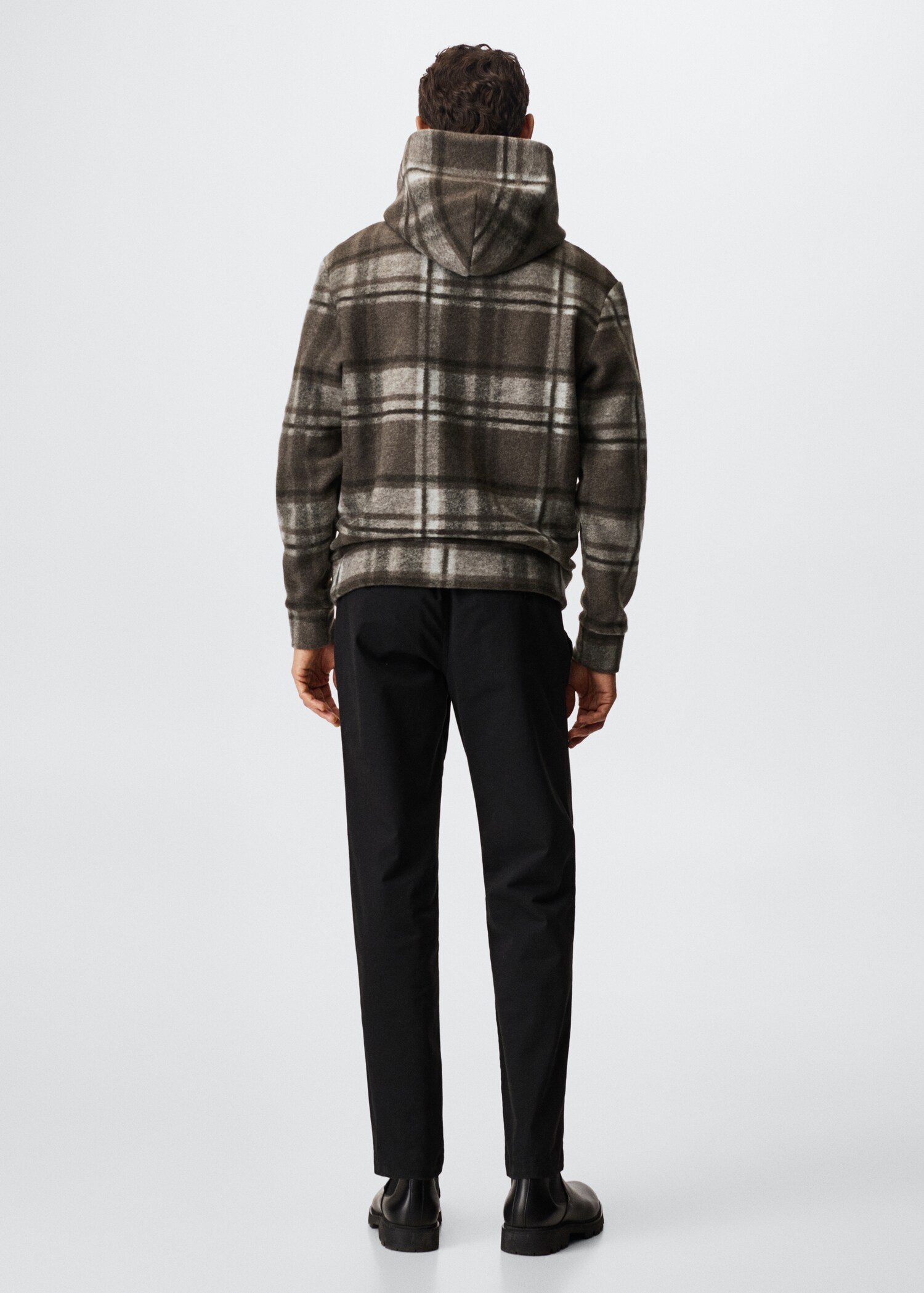 Textured check sweatshirt - Reverse of the article