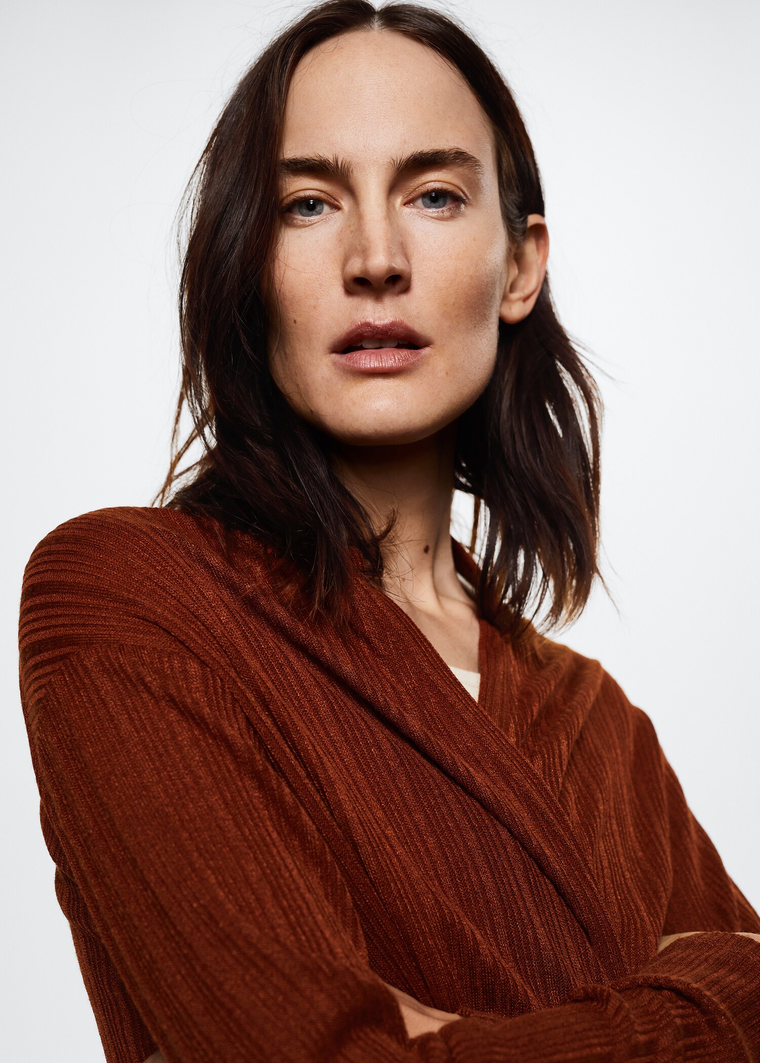 Ribbed long cardigan - Details of the article 1