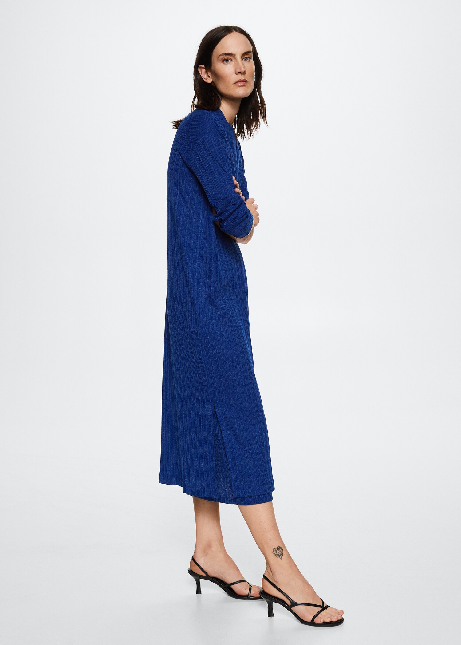 Ribbed long cardigan - Details of the article 2