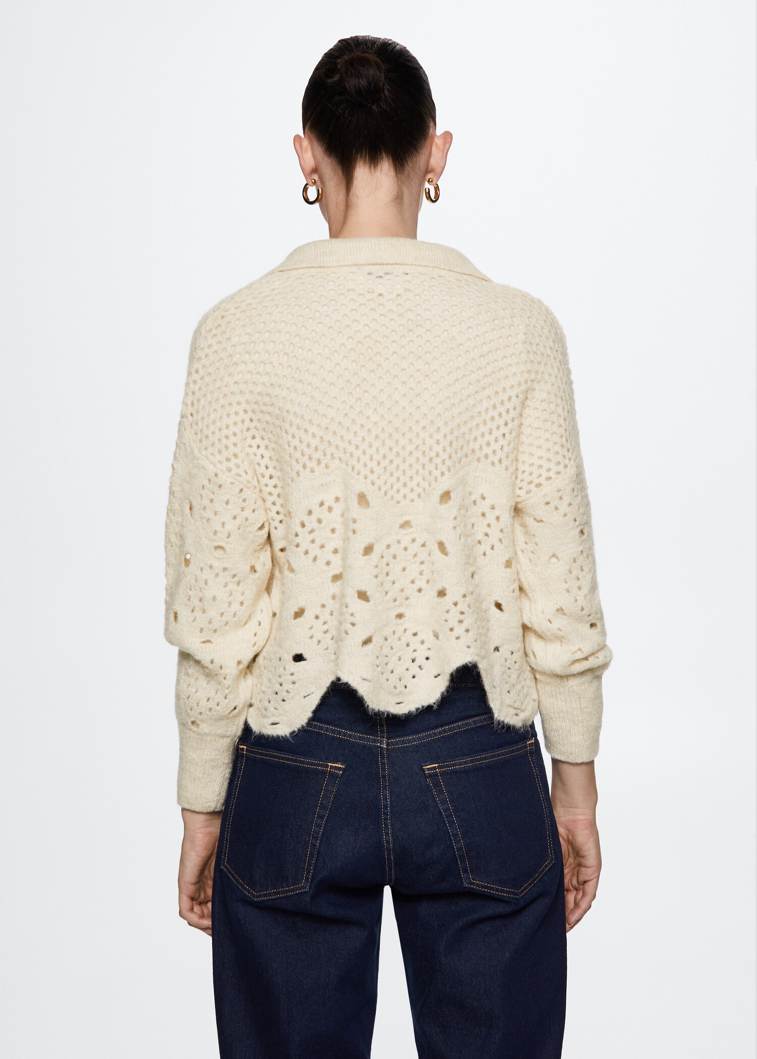 Pullover mit Lochstrickmuster - Rückseite des Artikels