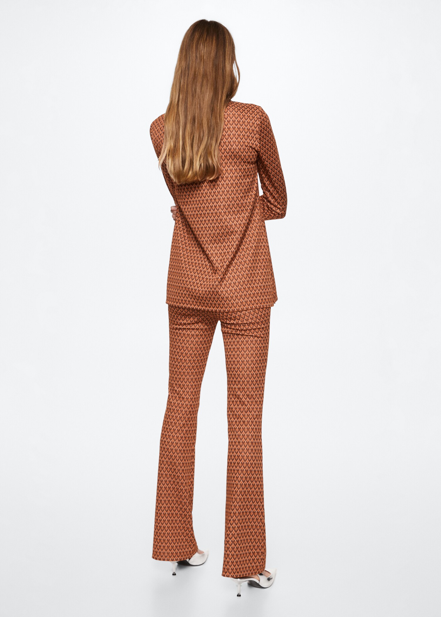 Printed flared trousers - Reverse of the article