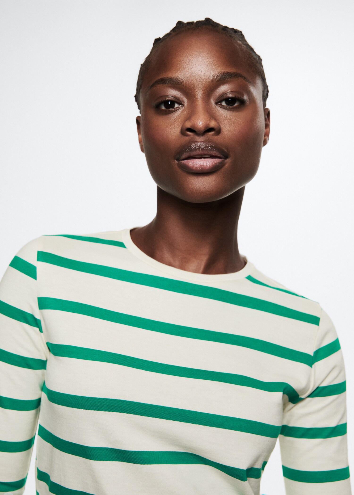 Striped 100% cotton t-shirt - Details of the article 1