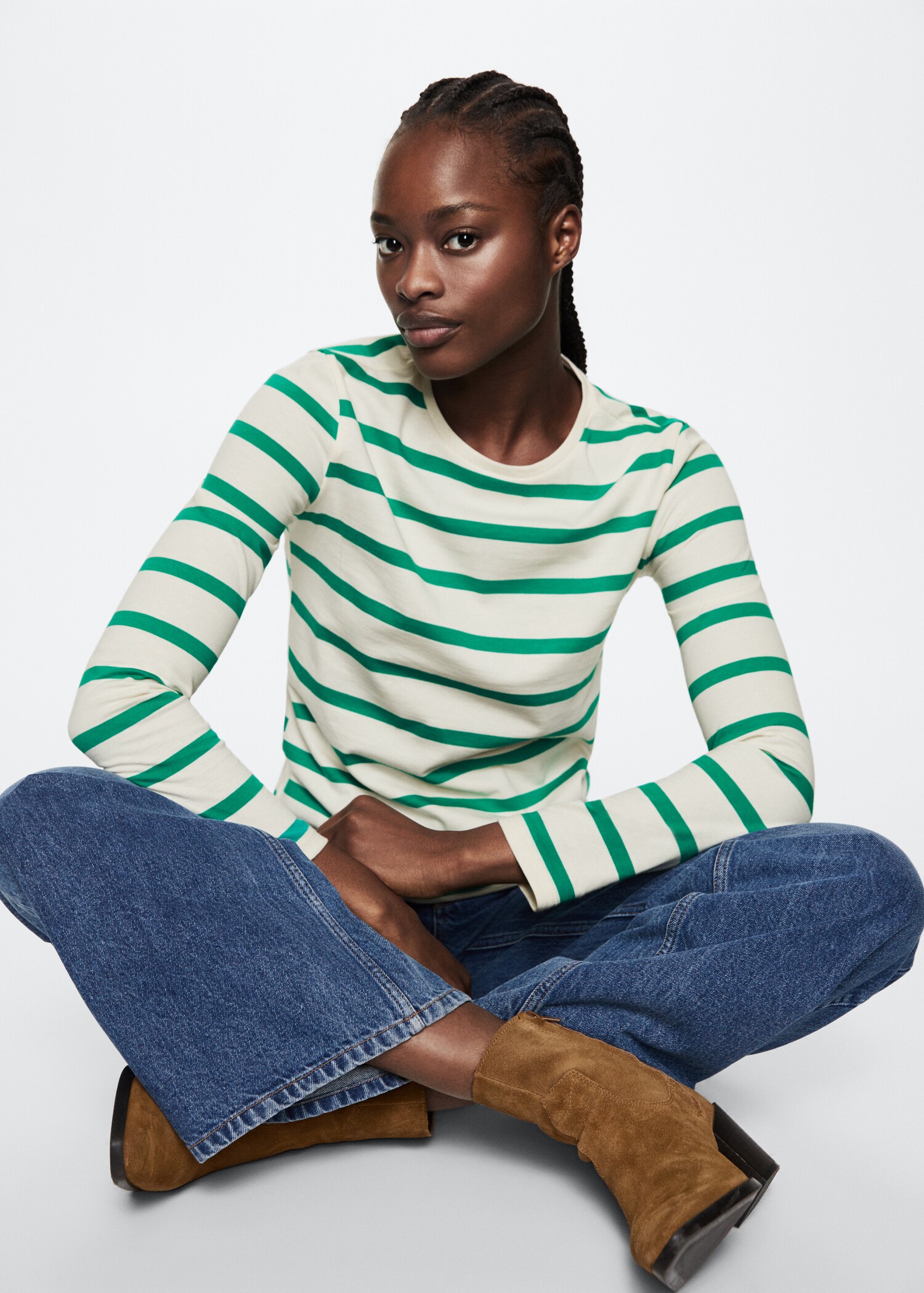 Striped 100% cotton t-shirt - Details of the article 4