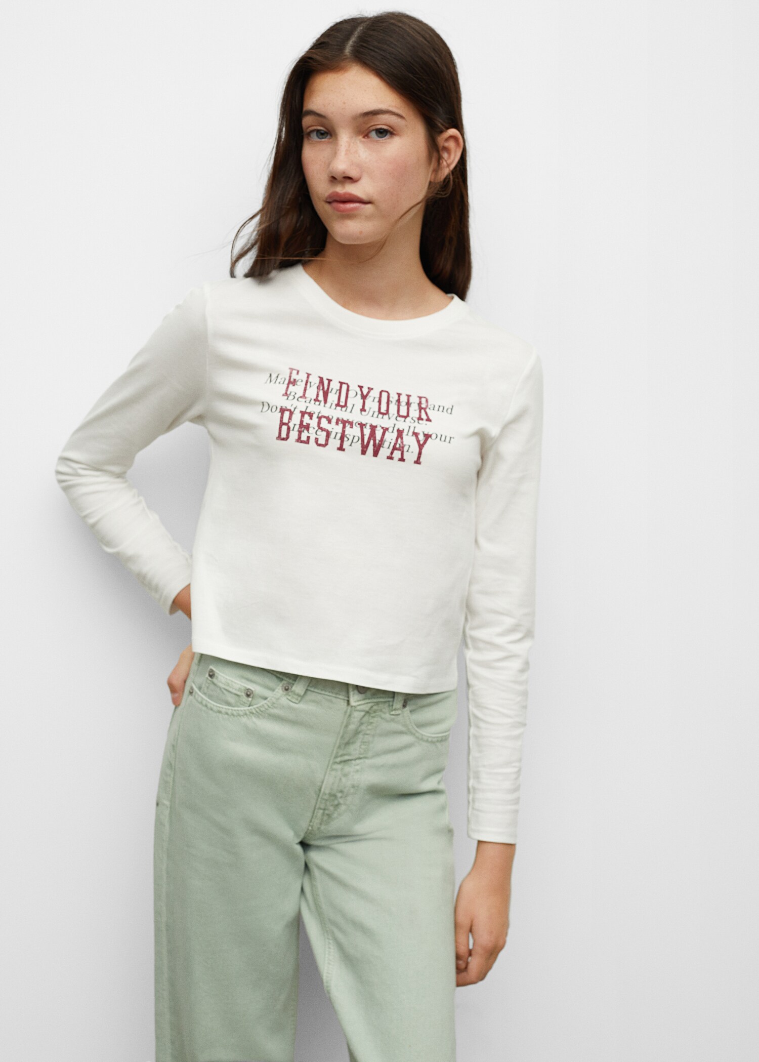 Printed long sleeve t-shirt - Medium plane