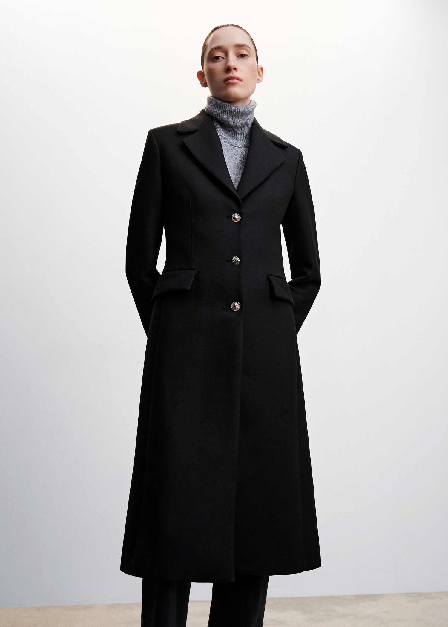 Metallic buttoned coat - Medium plane
