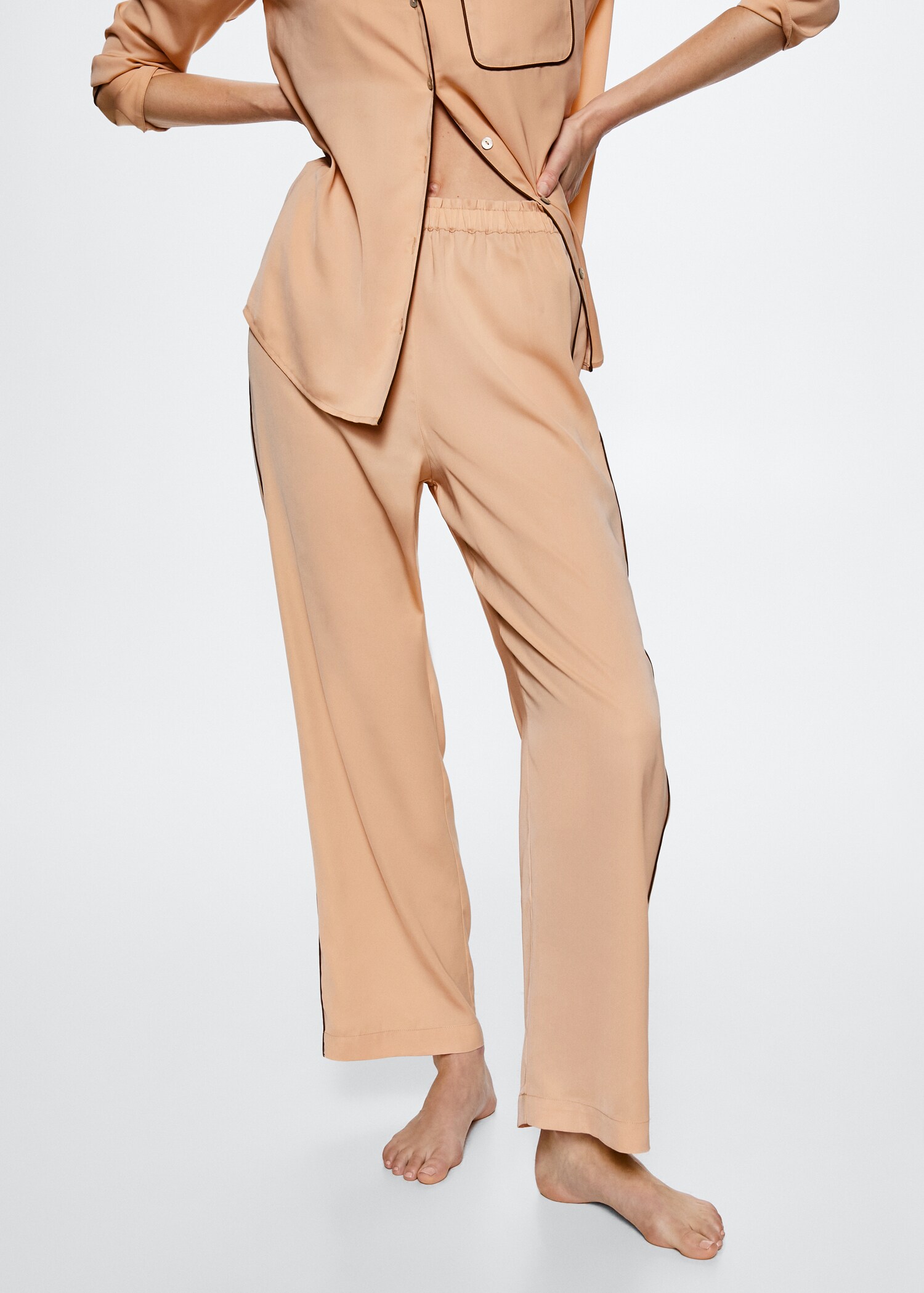 Pantalons pijama rivet contrast - Pla mig