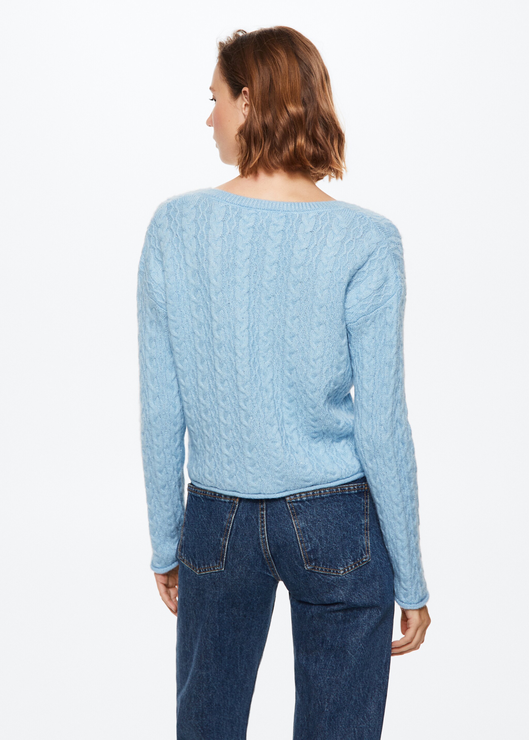 V-neck braided sweater - Reverse of the article