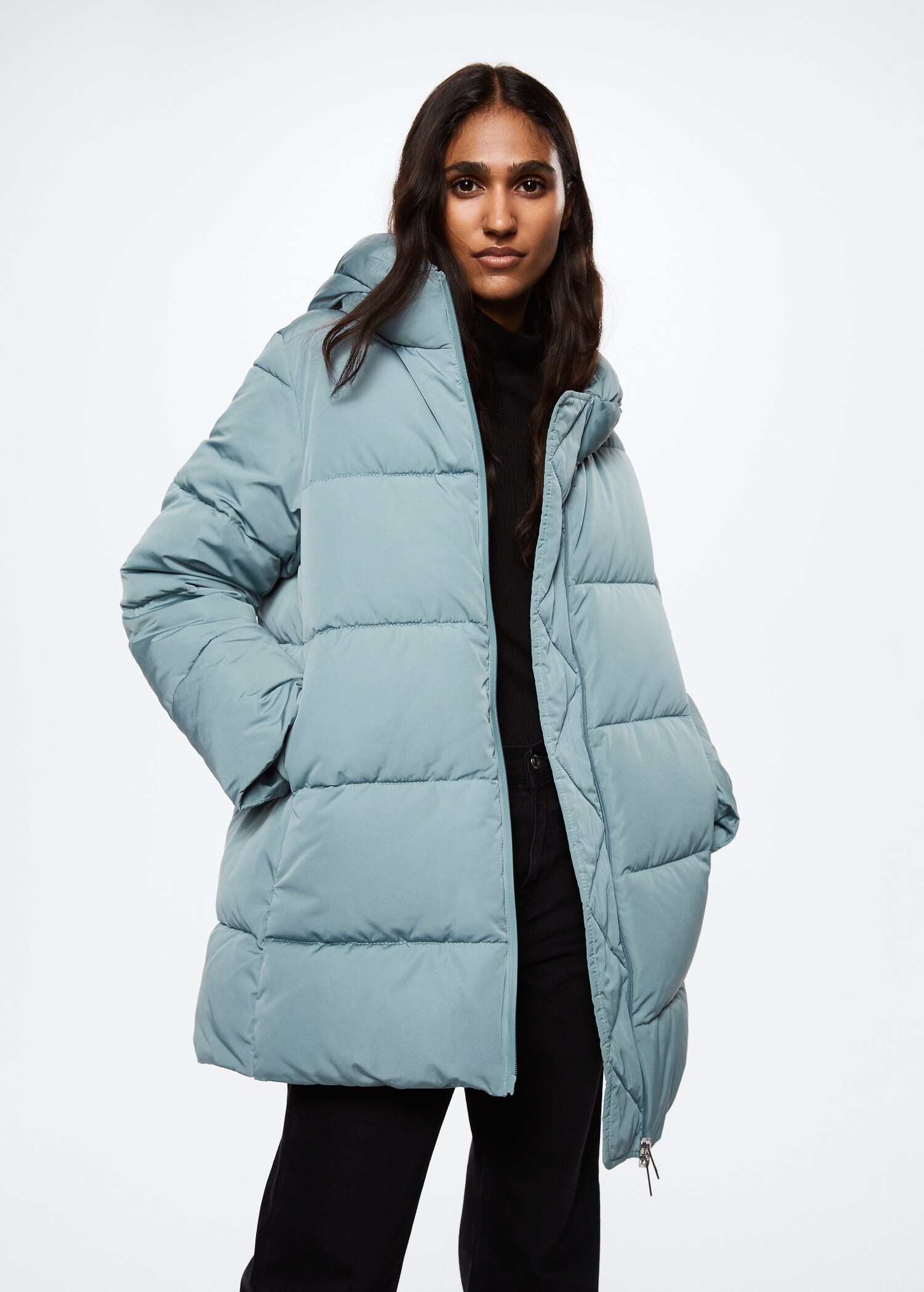 Anorak acolchado capucha - Plano medio