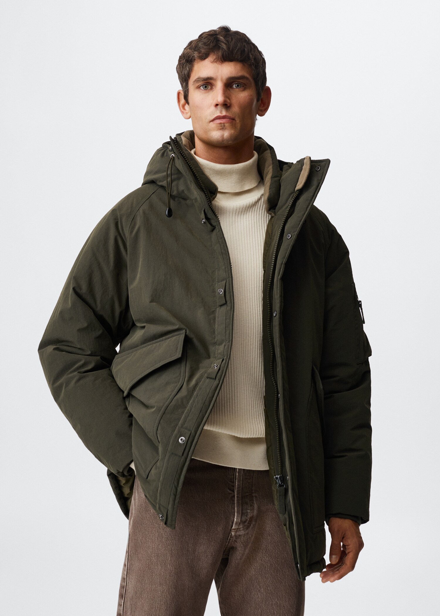 Water-repellent padded parka - Medium plane