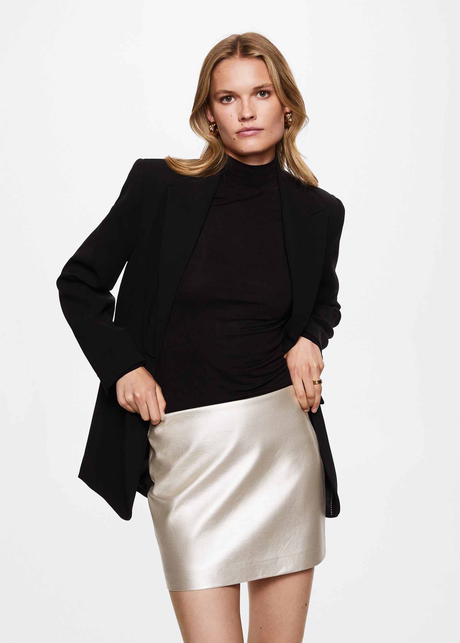 Metallic-effect mini-skirt - Medium plane