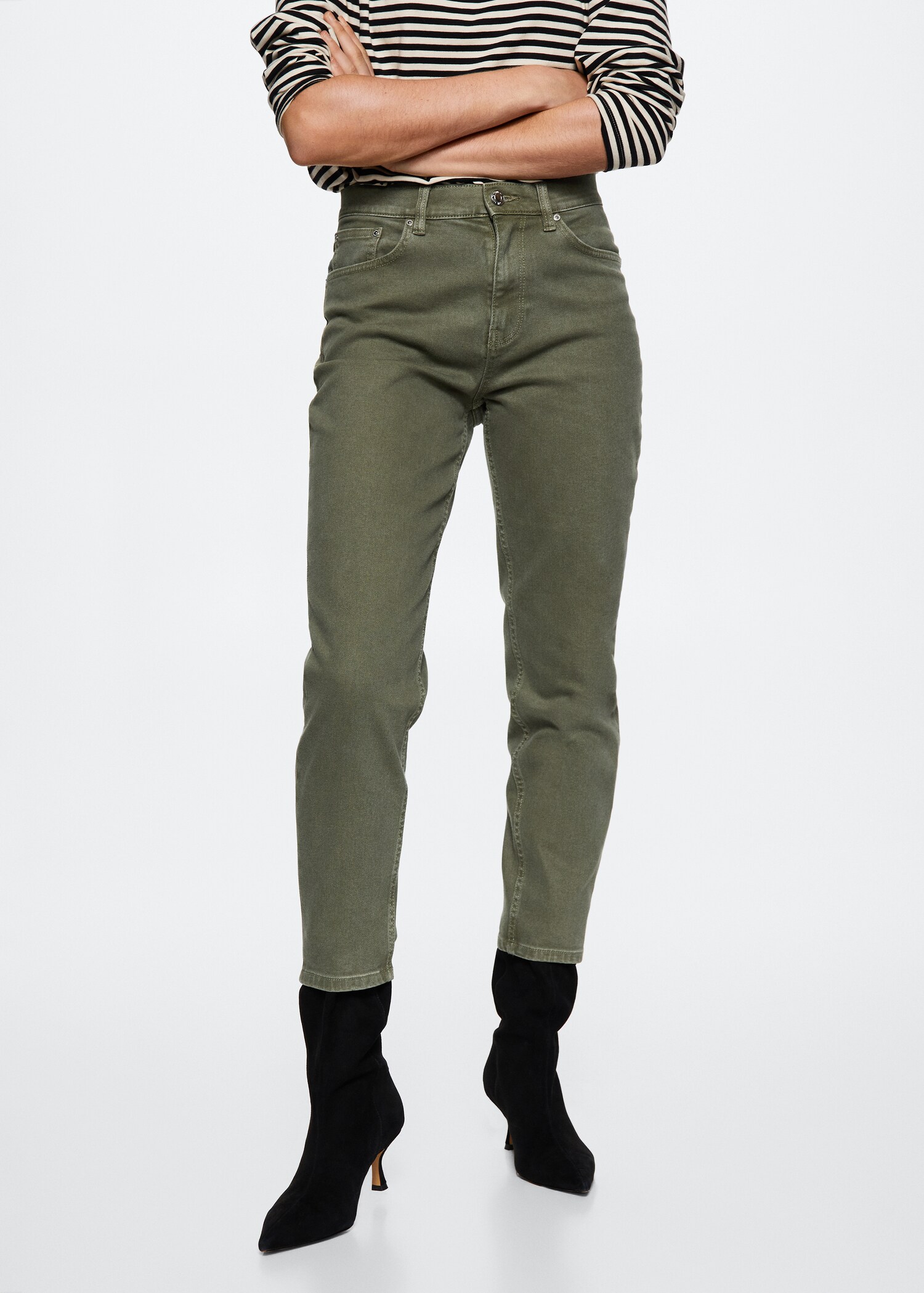 Comfort mom jeans met hoge taille - Middenvlak