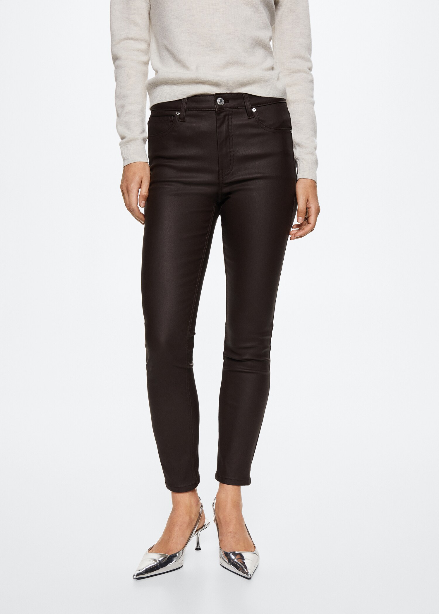 Skinny coated jeans - Medium plane