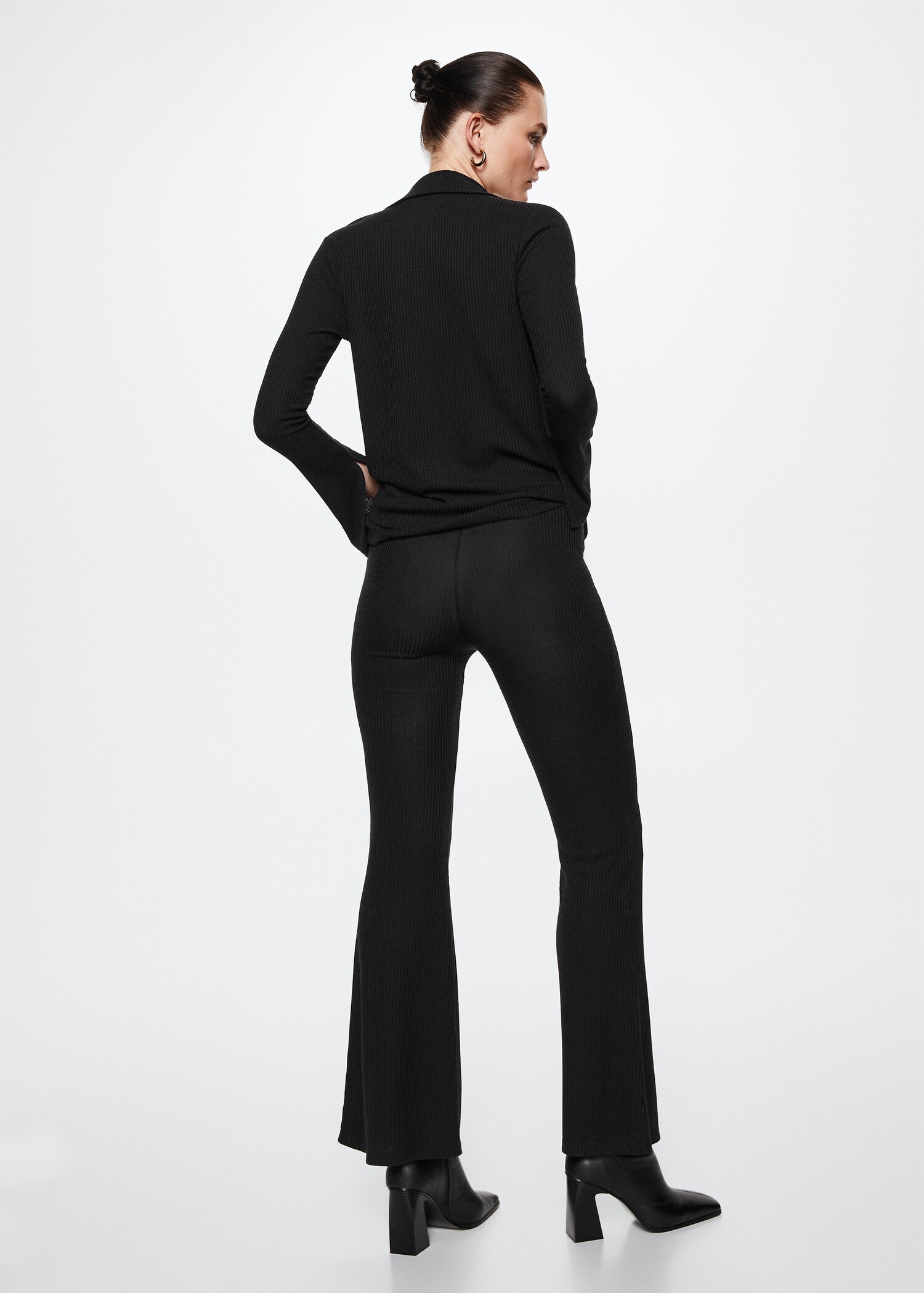 Ribbed flare trousers - Reverse of the article