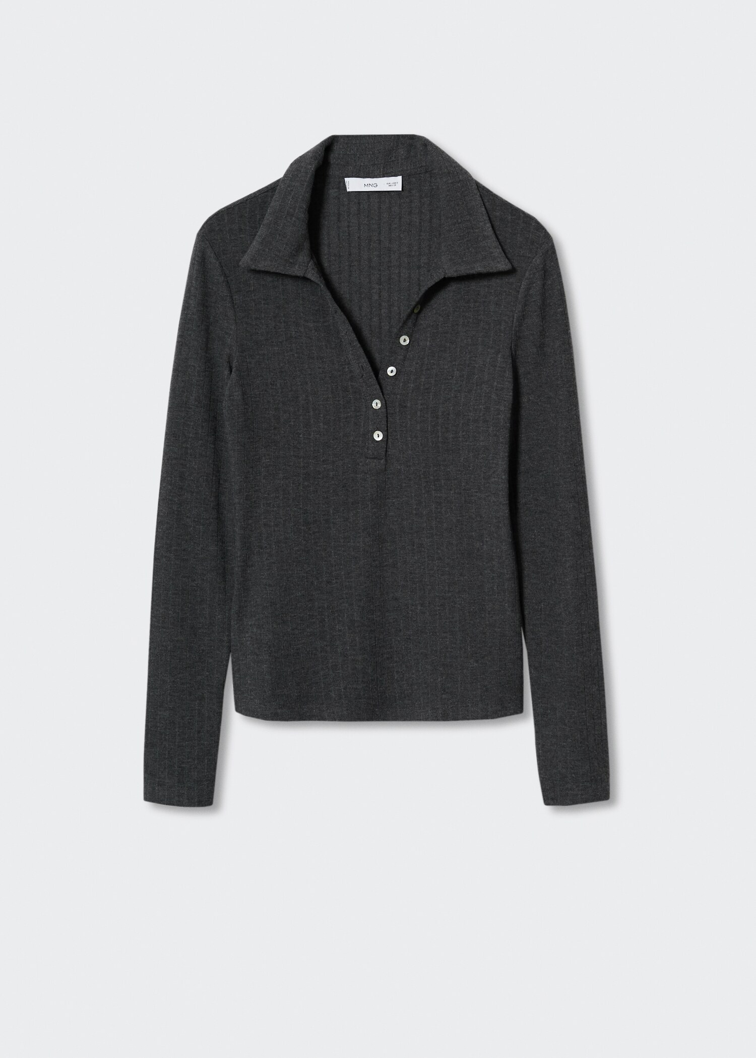 Ribbed polo-style sweater - Article without model
