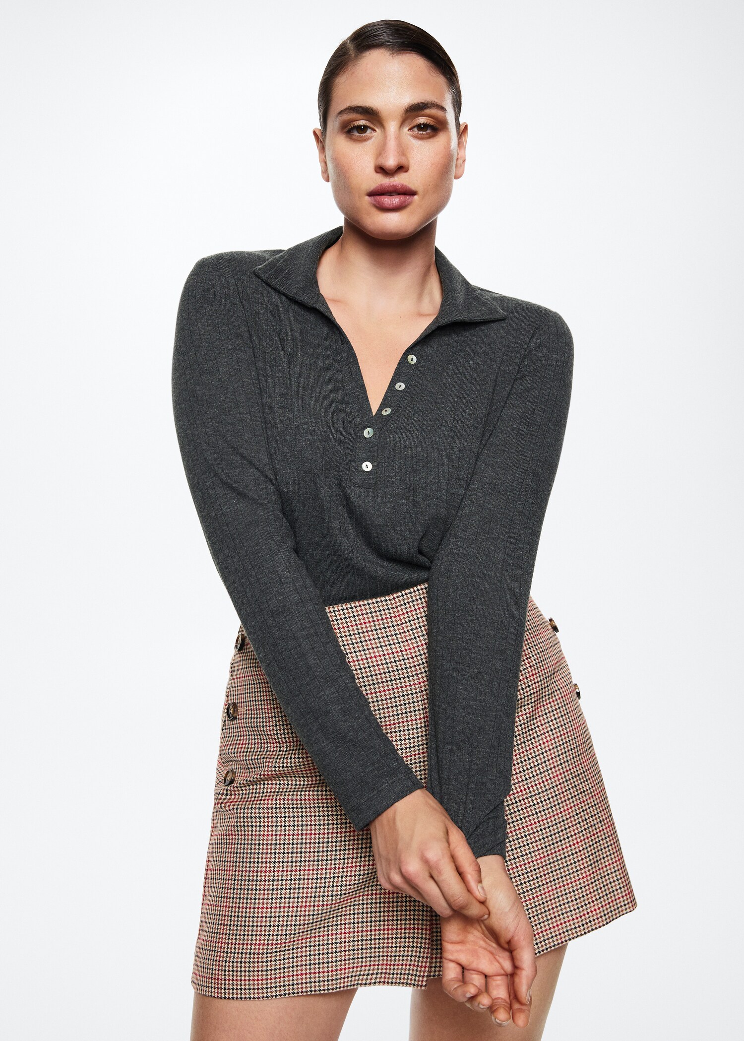 Ribbed polo-style sweater - Details of the article 5