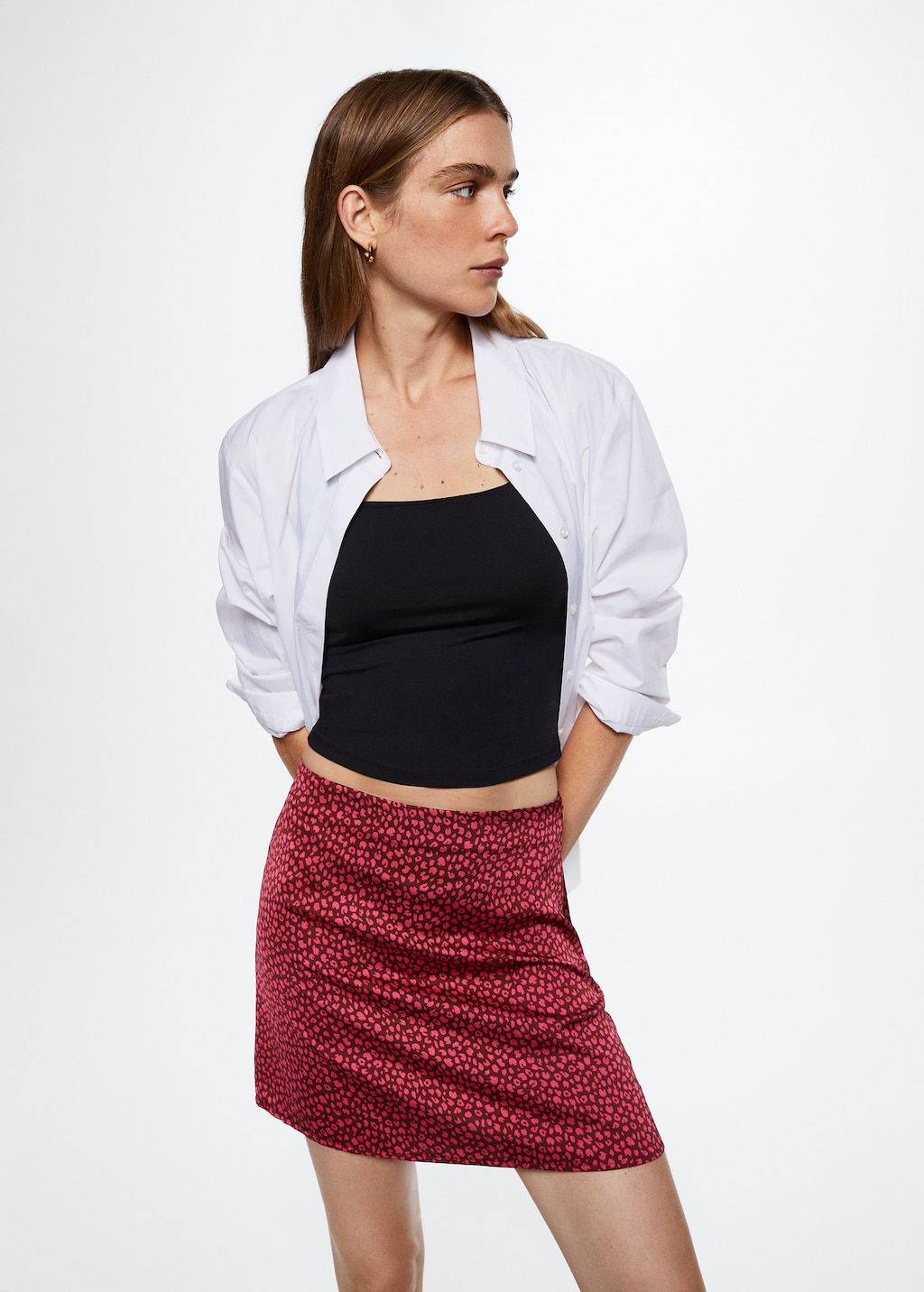 Flowy cheetah print mini skirt online