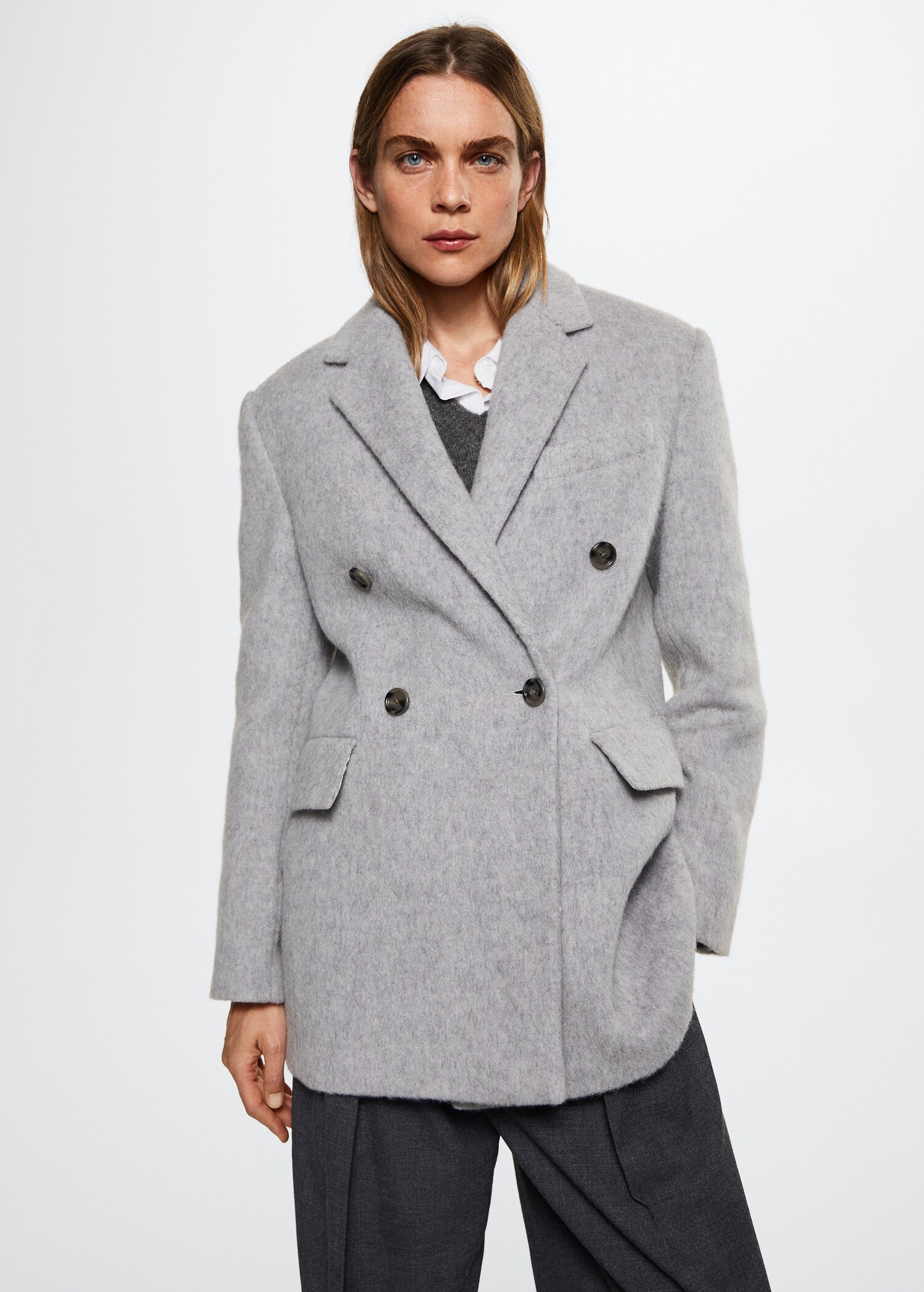 Wool double-breasted coat - Medium plane