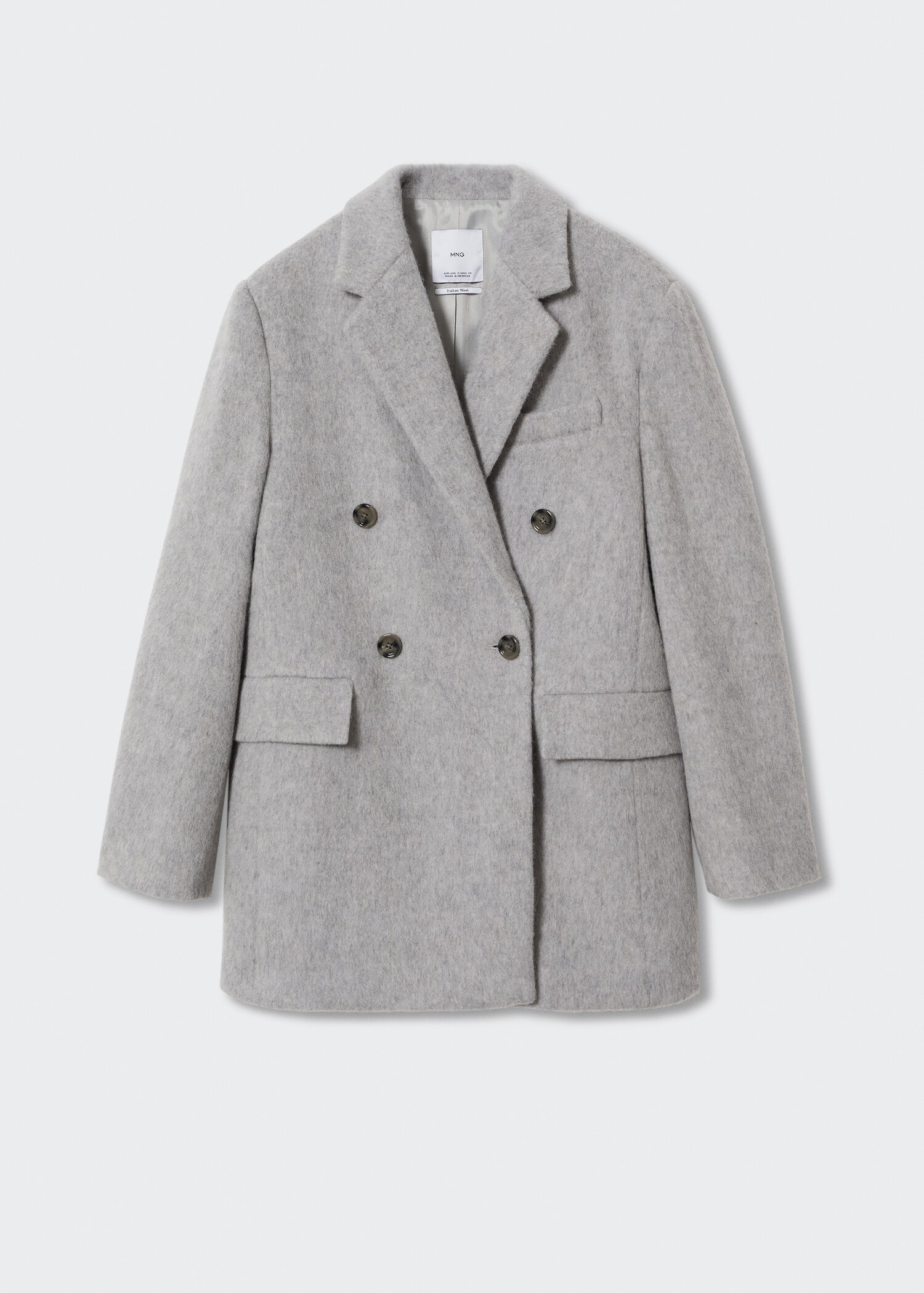 Wool double-breasted coat - Woman | MANGO OUTLET United Kingdom
