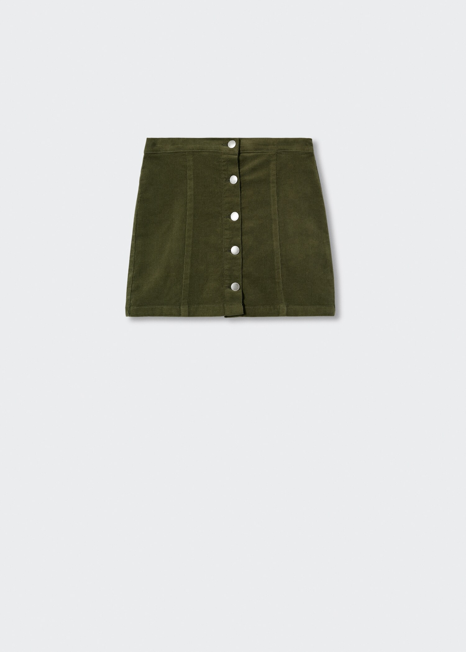 Micro-corduroy skirt with buttons - Article without model