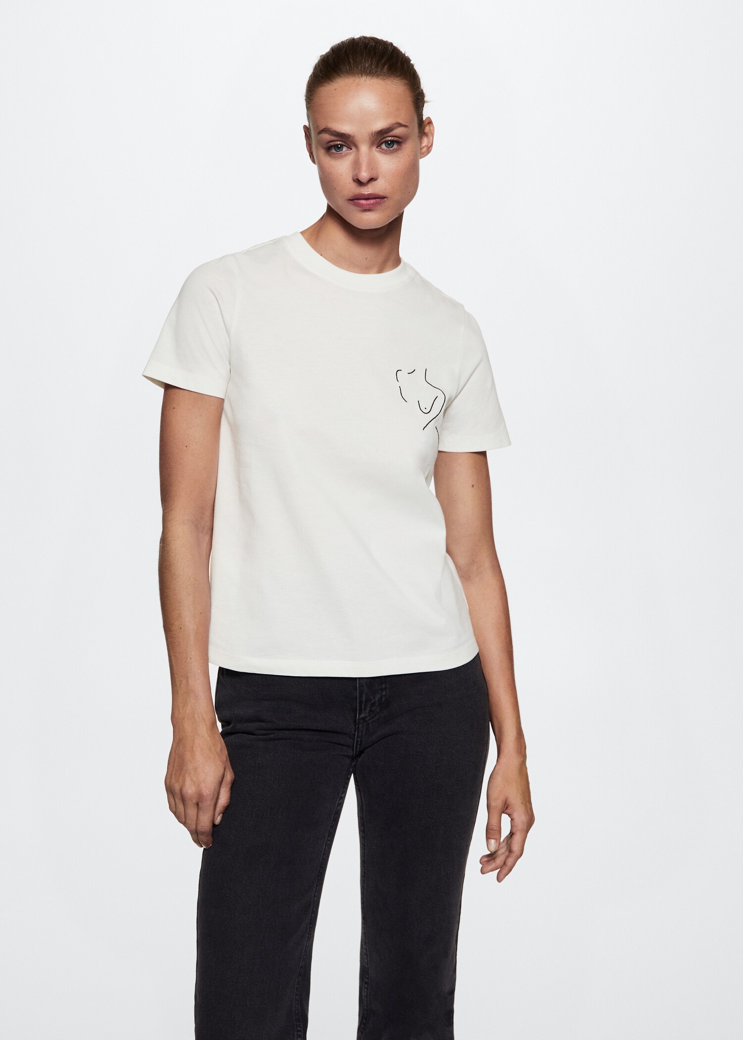T-shirt solidaire brodé - Plan moyen